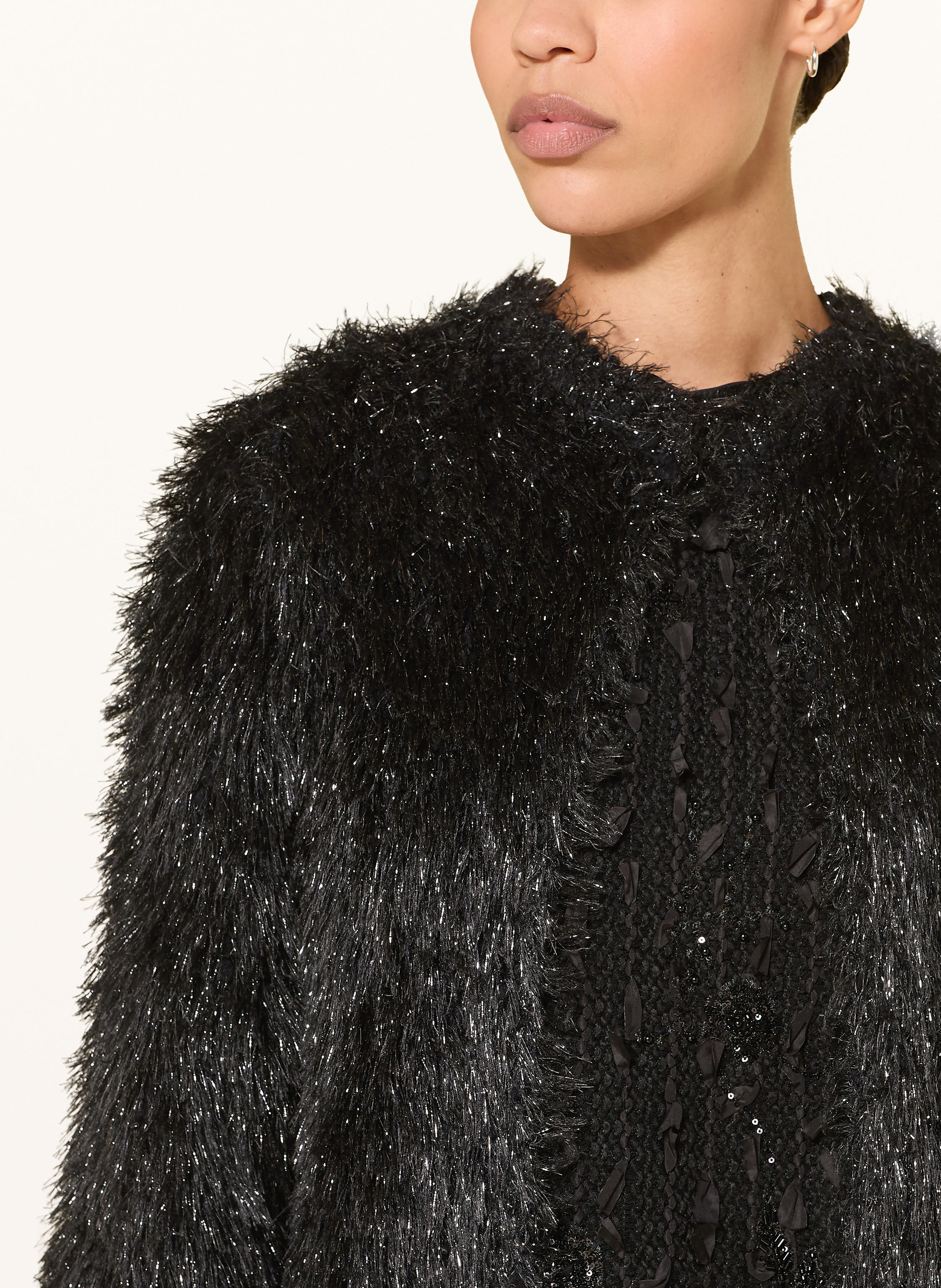 Thumbnail - Luisa Cerano Strickhülle Mit Glitzergarn schwarz