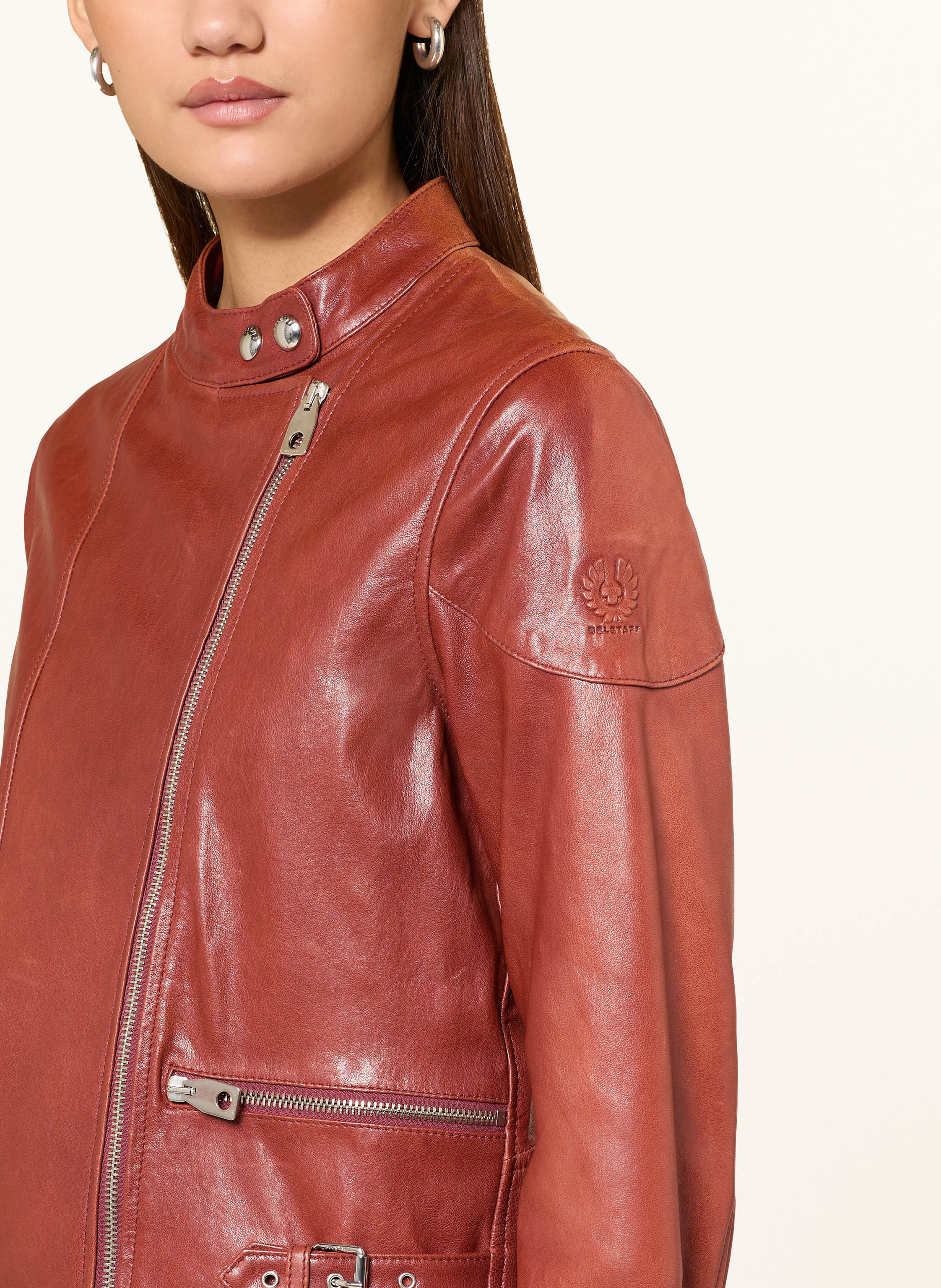 Thumbnail - Belstaff Lederjacke Russo rot