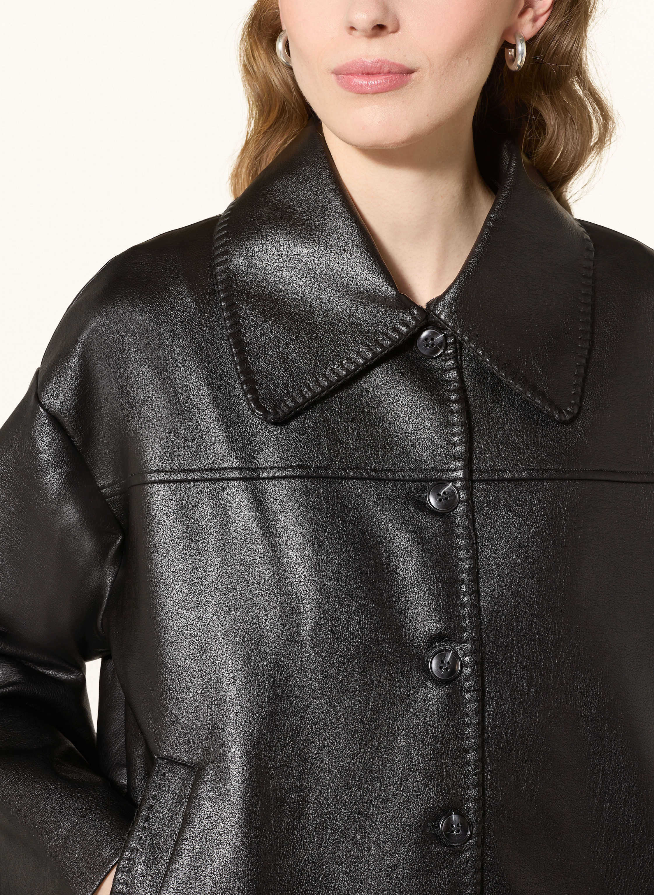 Thumbnail - Neo Noir Jacke Lunara In Lederoptik schwarz