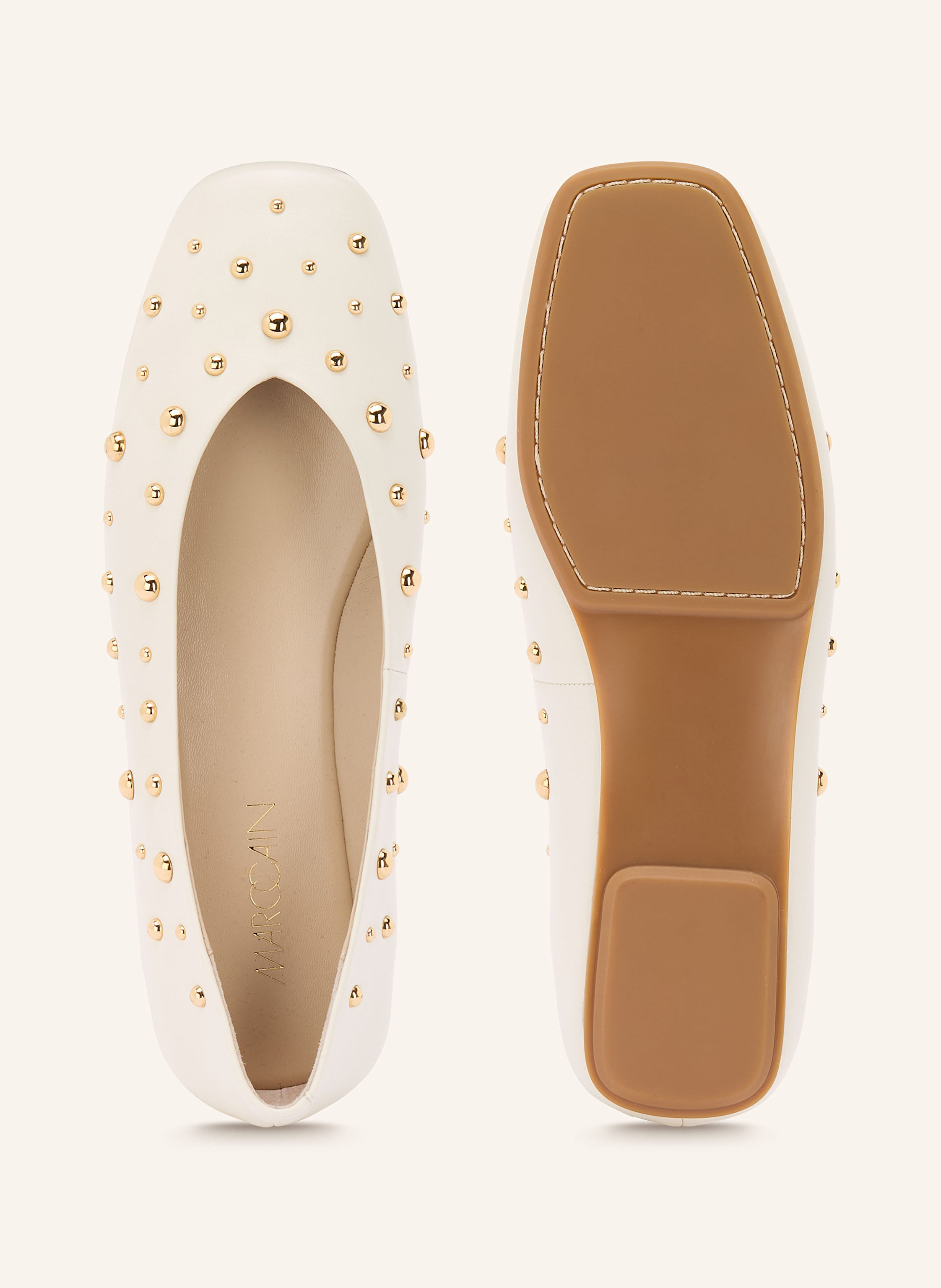 Thumbnail - Marc Cain Ballerinas Mit Nieten weiss