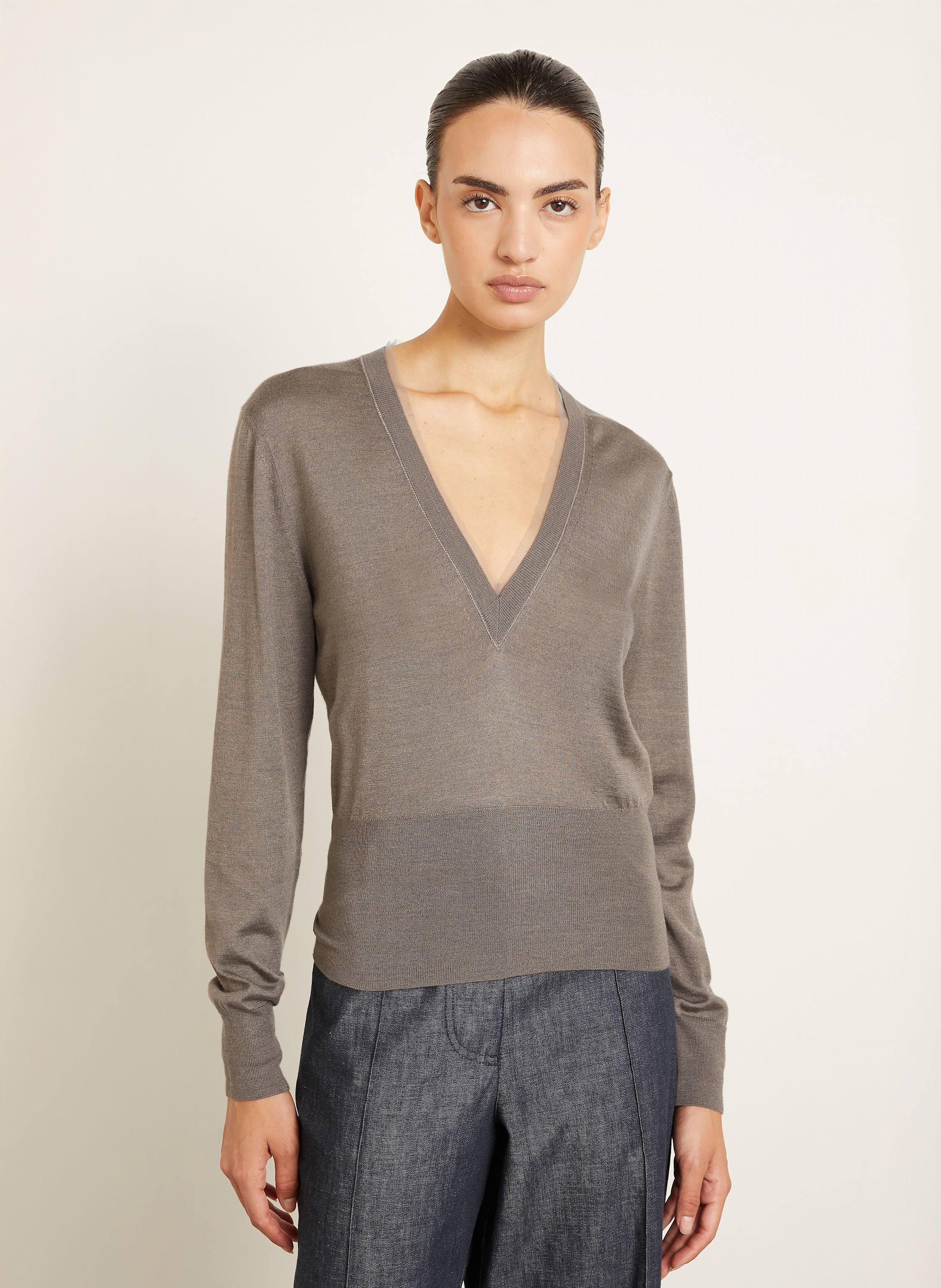 Thumbnail - Fendi Pullover Cash Mit Cashmere Und Seide grau