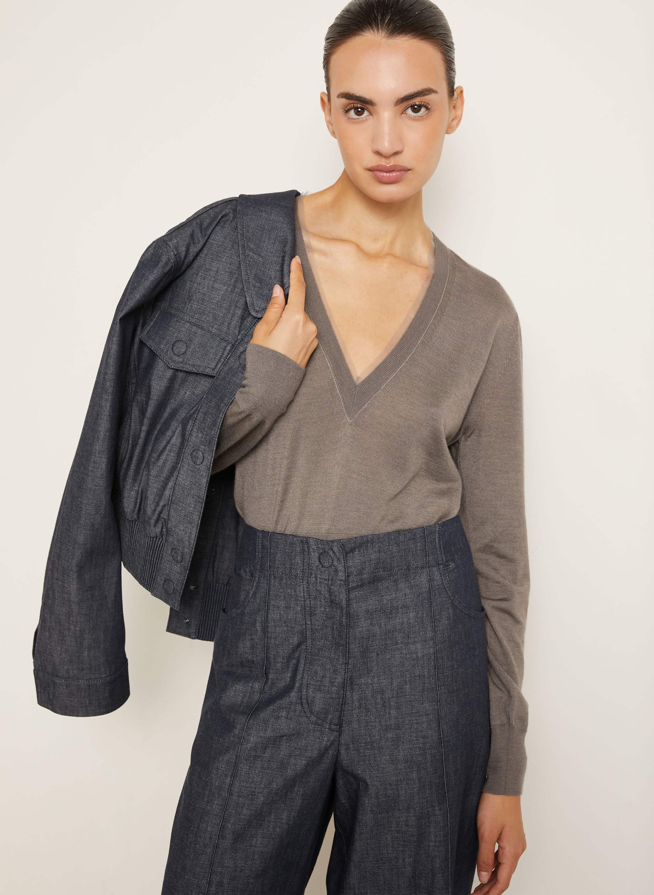 Thumbnail - Fendi Pullover Cash Mit Cashmere Und Seide grau