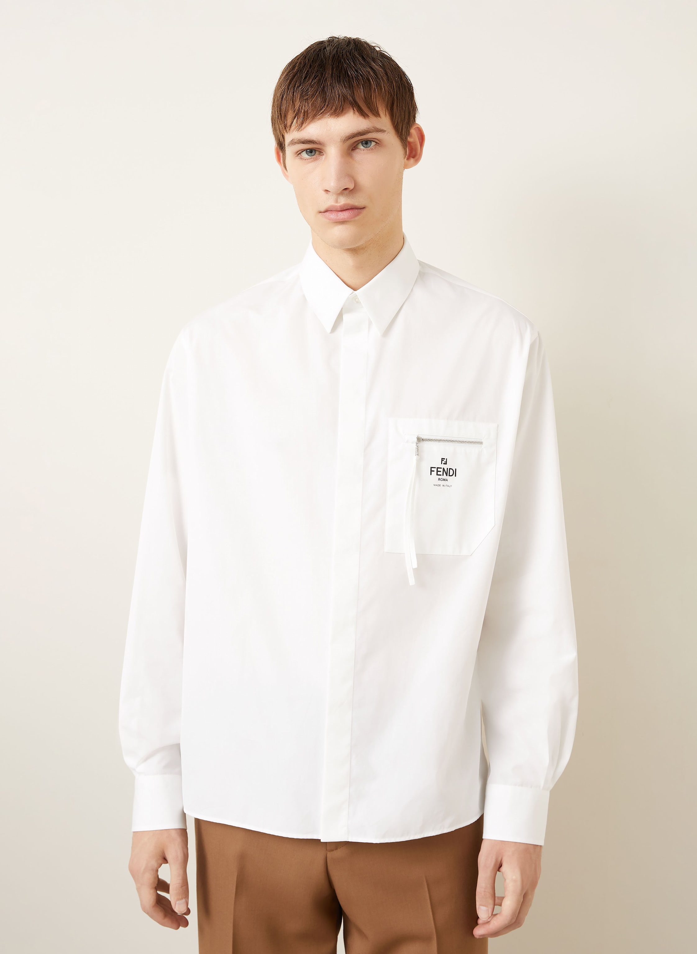 Thumbnail - Fendi Hemd Comfort Fit weiss
