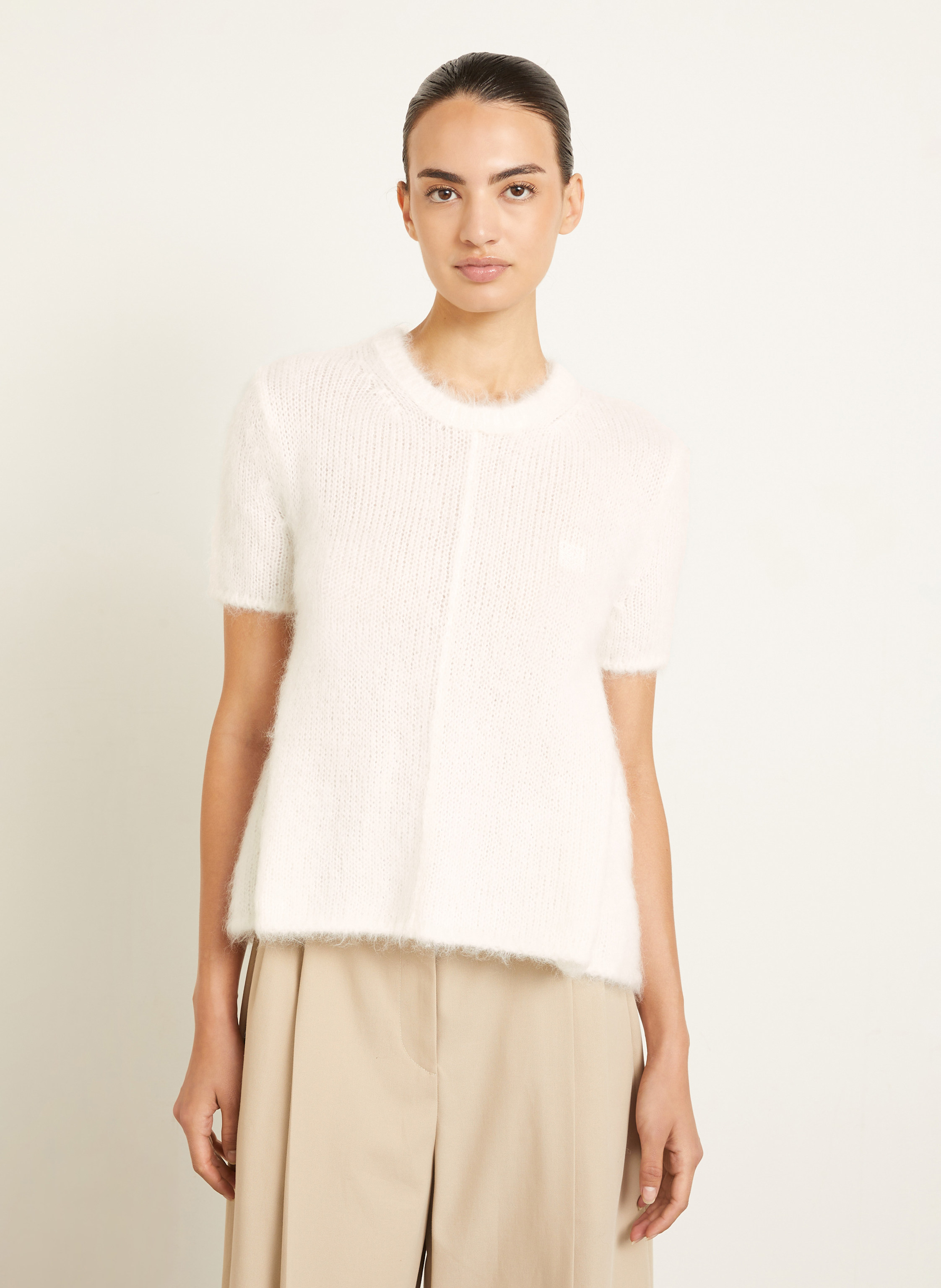 Thumbnail - Loewe Strickshirt Mit Mohair weiss