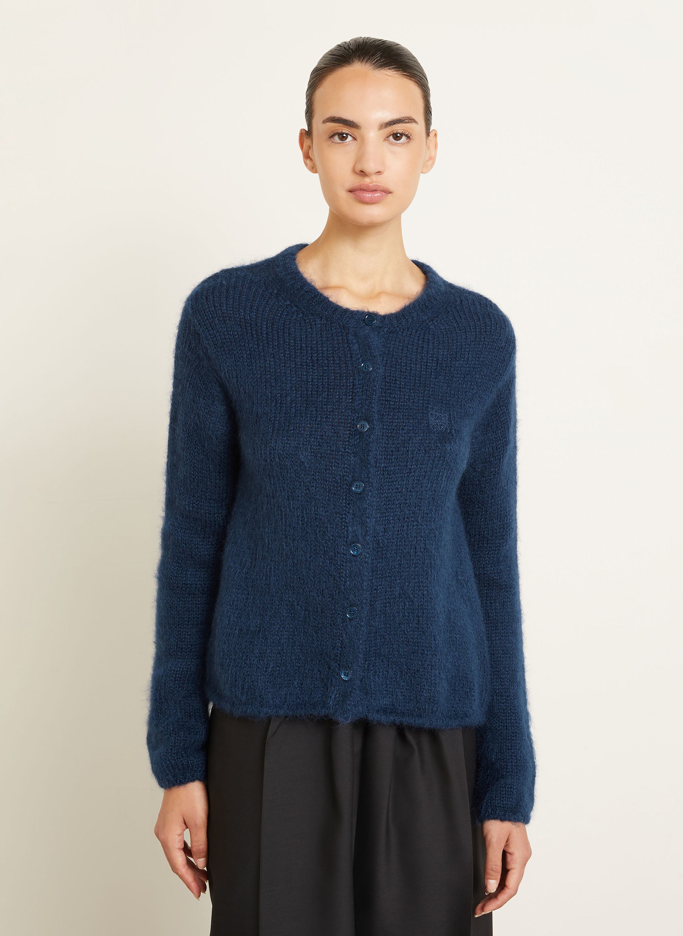 Thumbnail - Loewe Strickjacke Mit Mohair blau