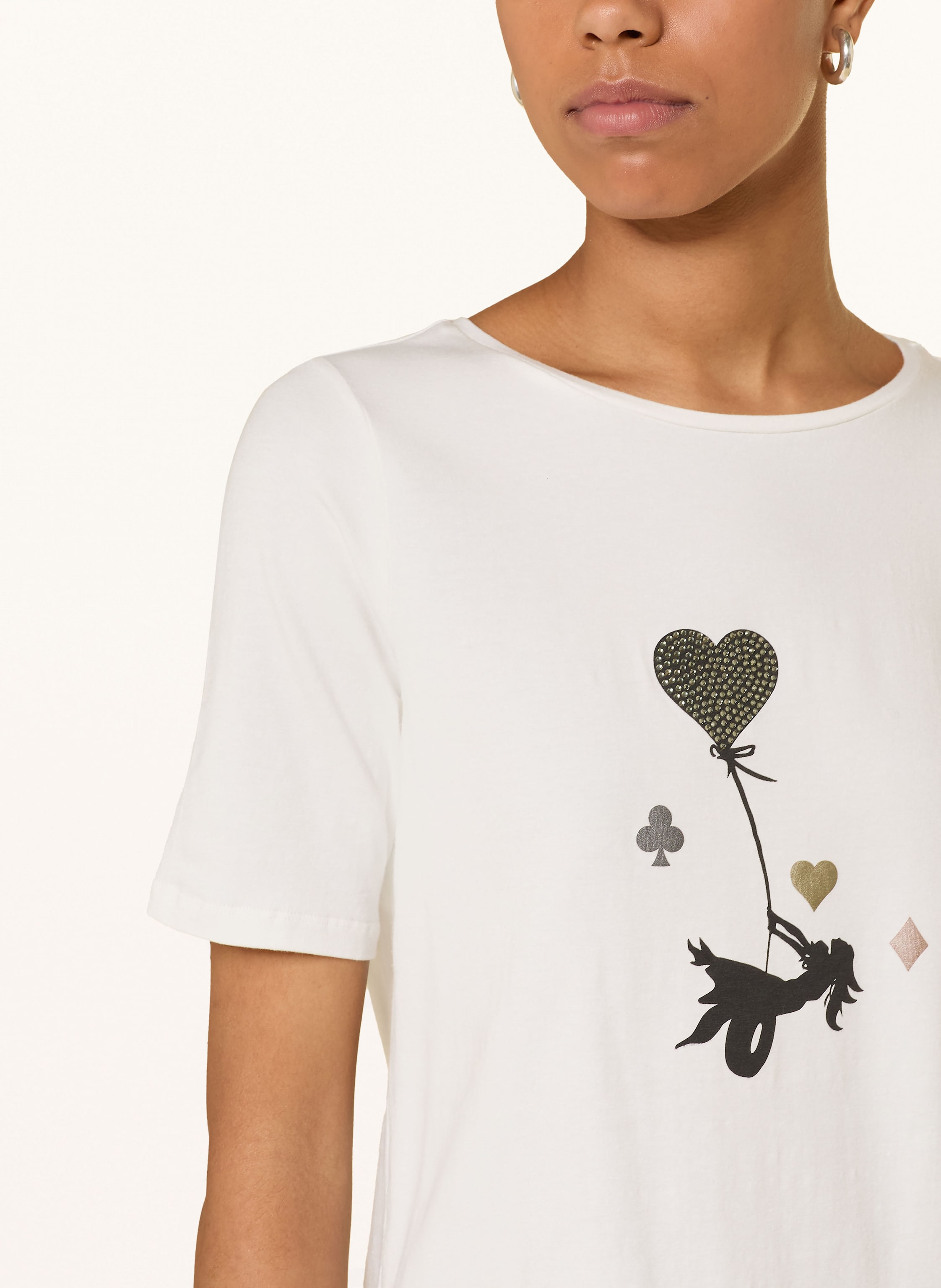 Thumbnail - More & More T-Shirt Mit Schmucksteinen weiss