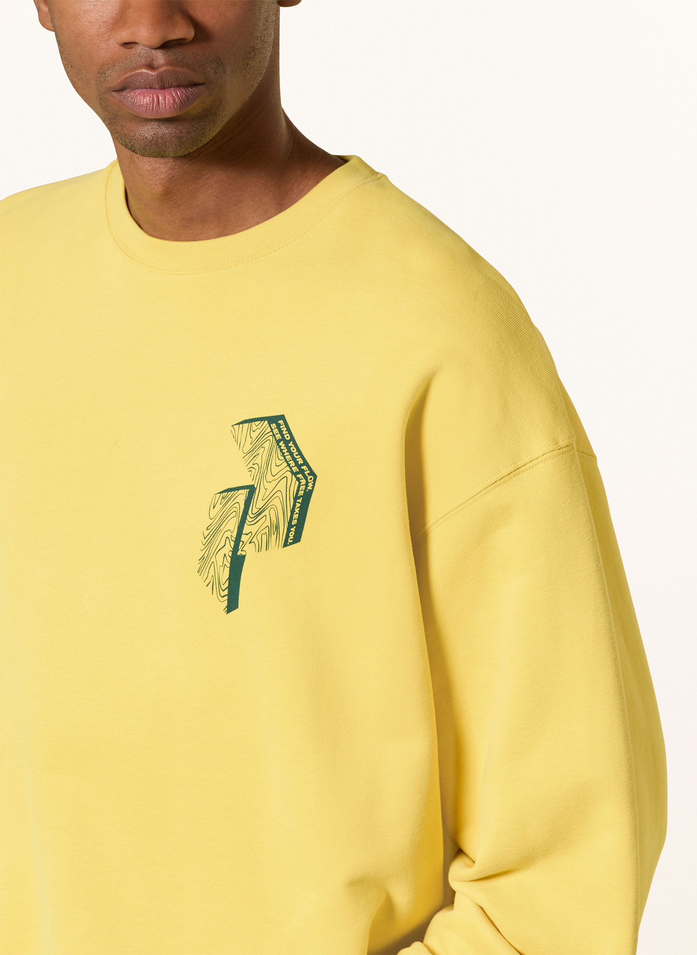 Thumbnail - Peak Performance Pullover Terry Graphic Crew gelb