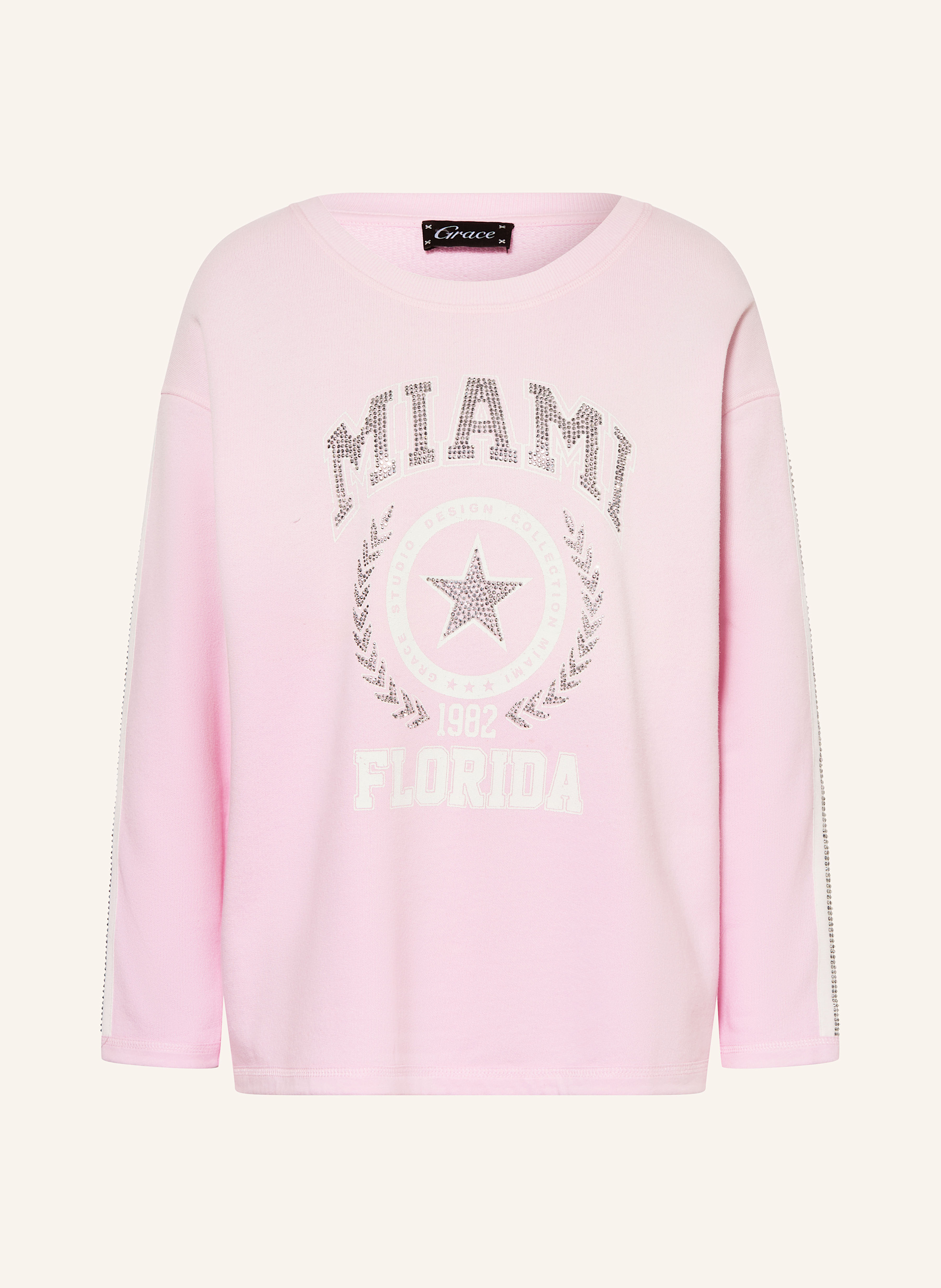 Grace Sweatshirt Mit Schmucksteinen rosa