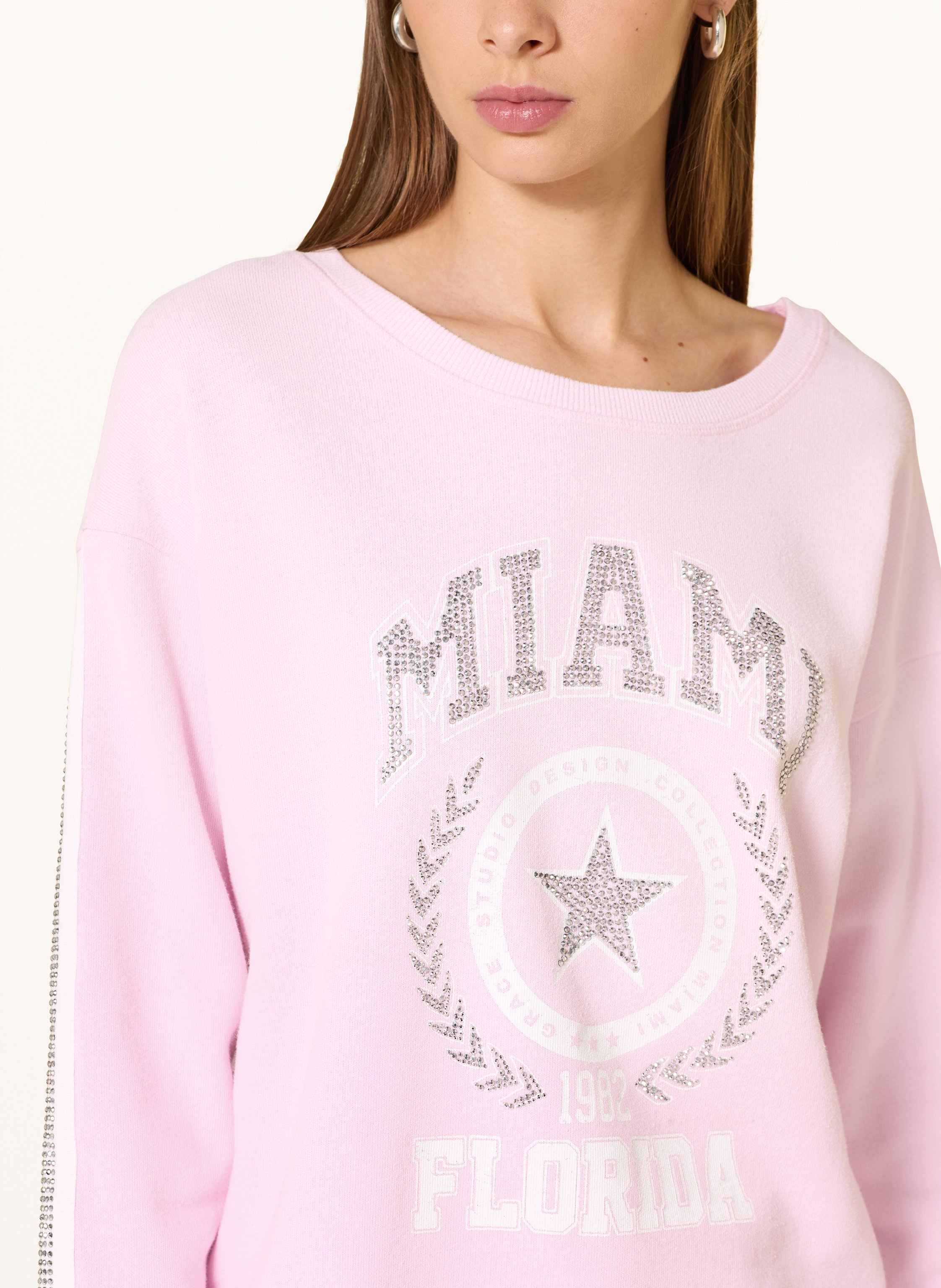 Thumbnail - Grace Sweatshirt Mit Schmucksteinen rosa