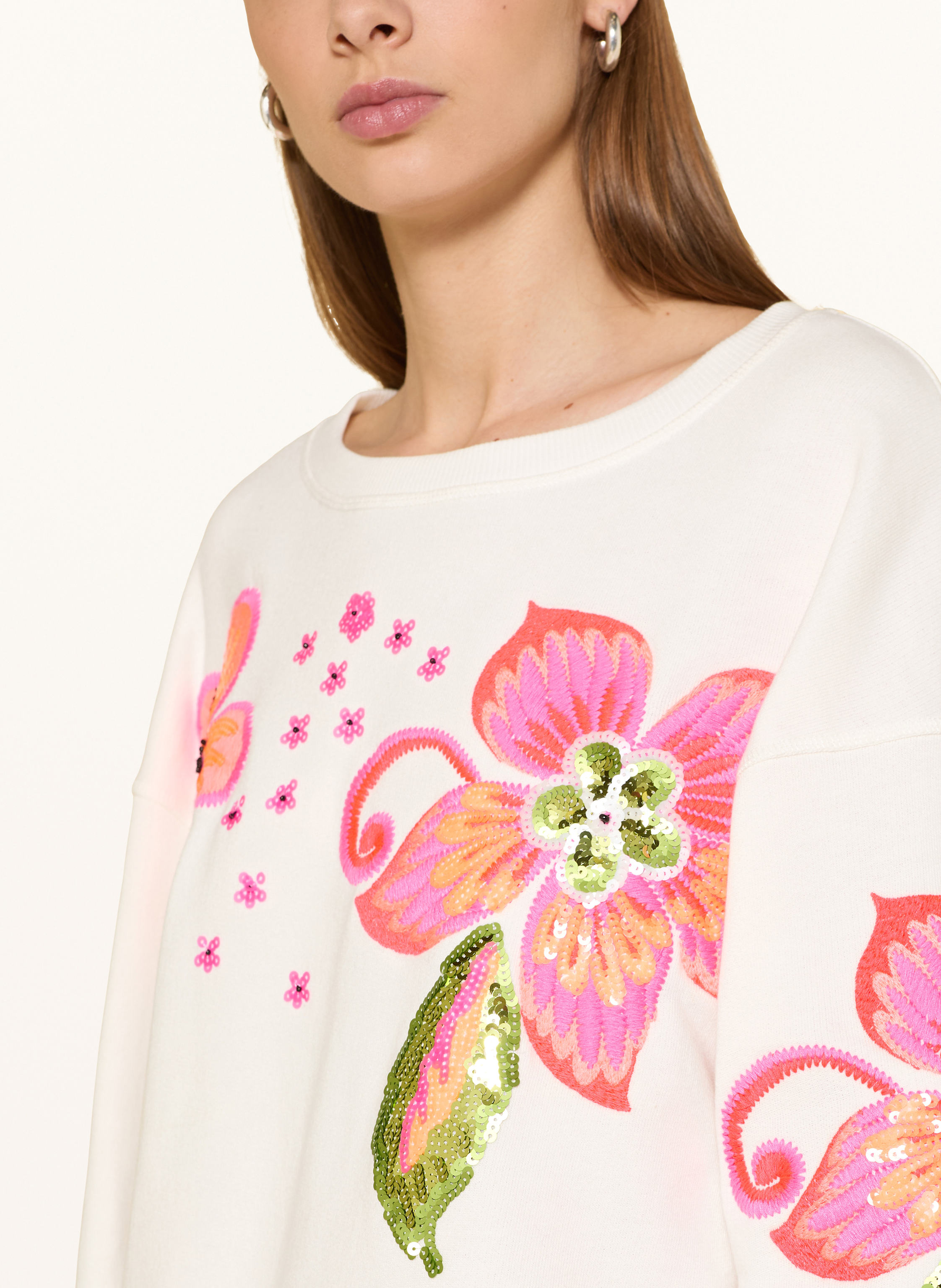 Thumbnail - Grace Sweatshirt Mit Pailletten weiss