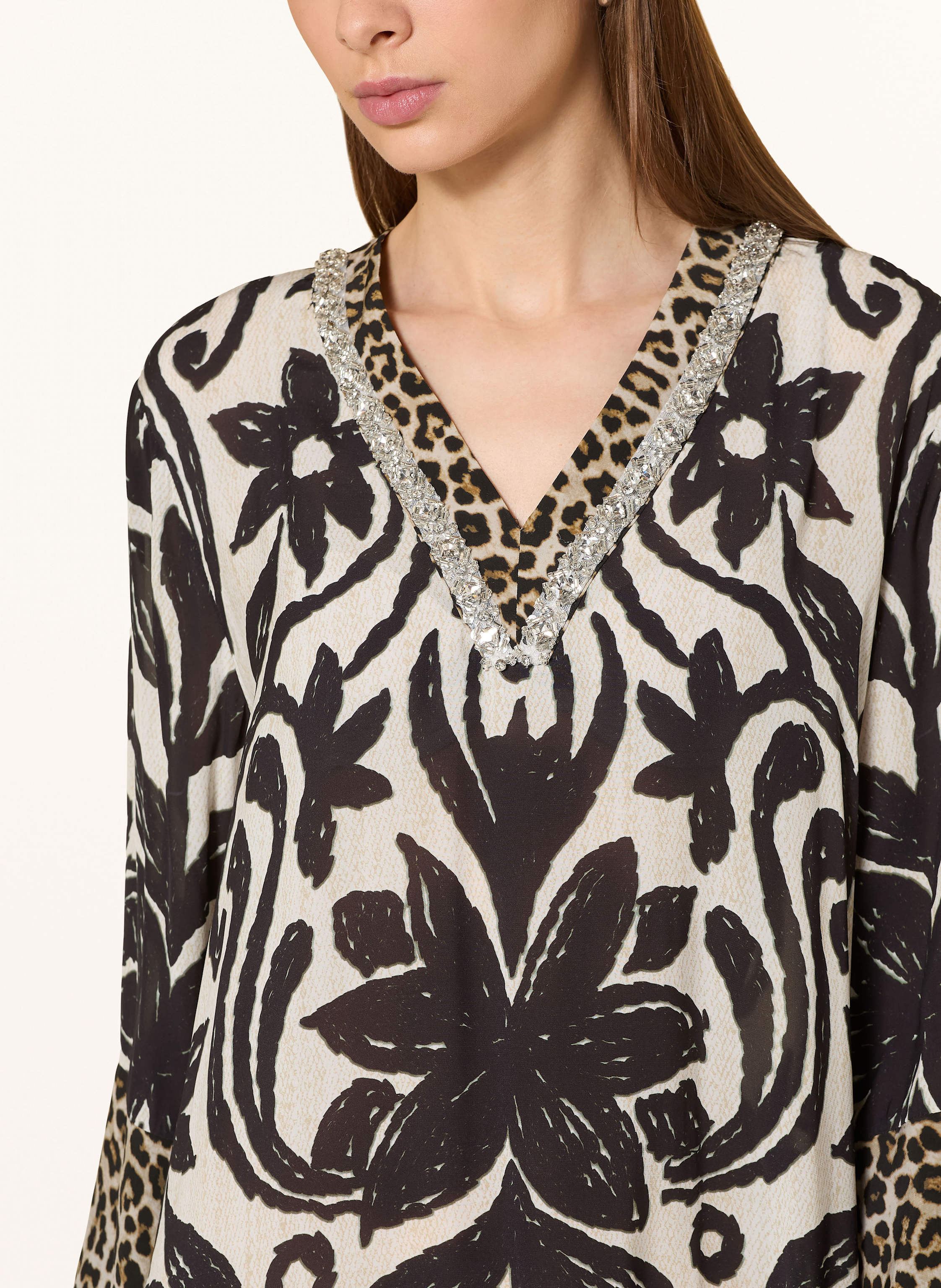 Thumbnail - Grace Kleid Aus Satin Mit Schmucksteinen schwarz