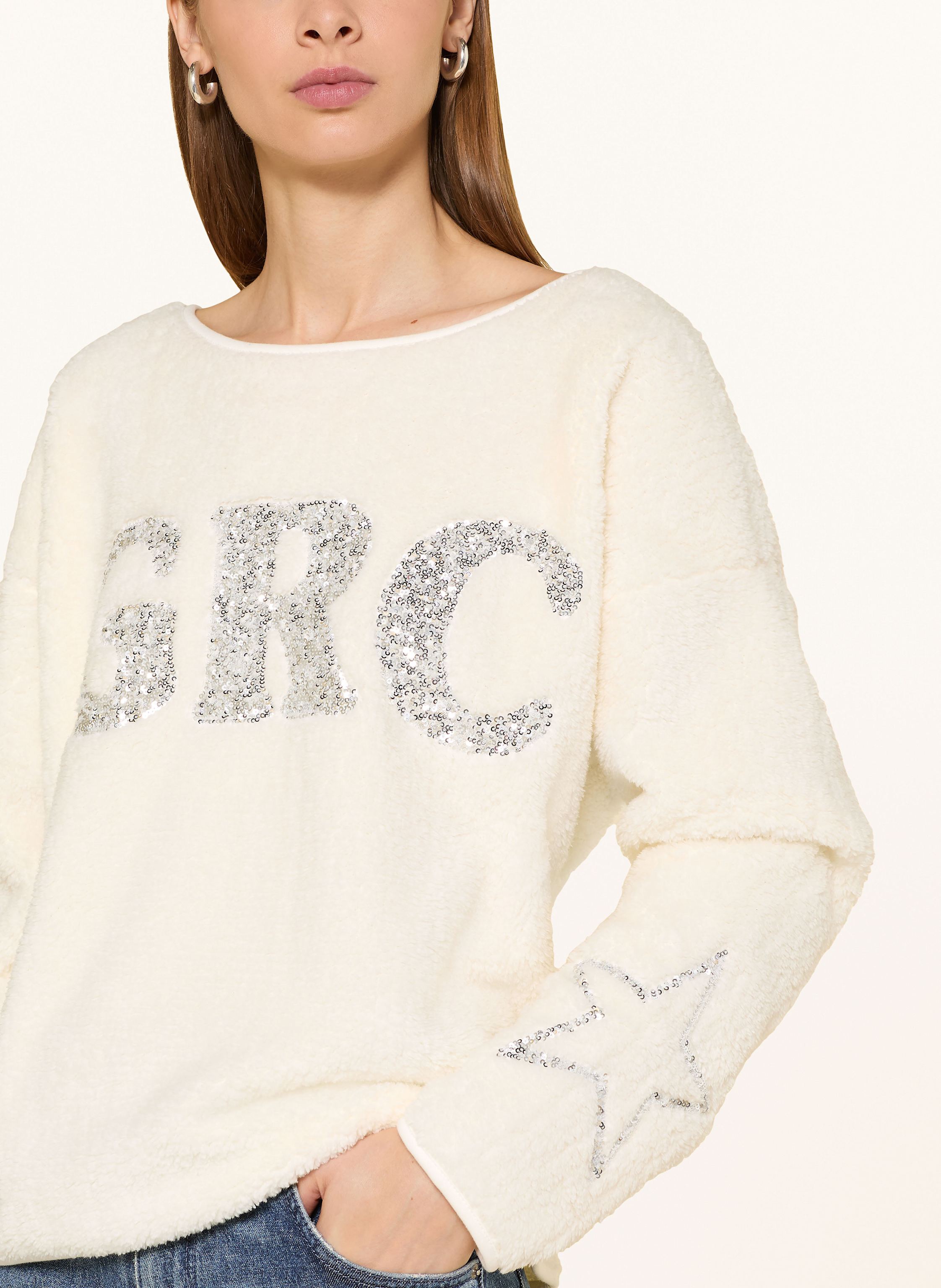 Thumbnail - Grace Fleecepullover Mit Pailletten weiss