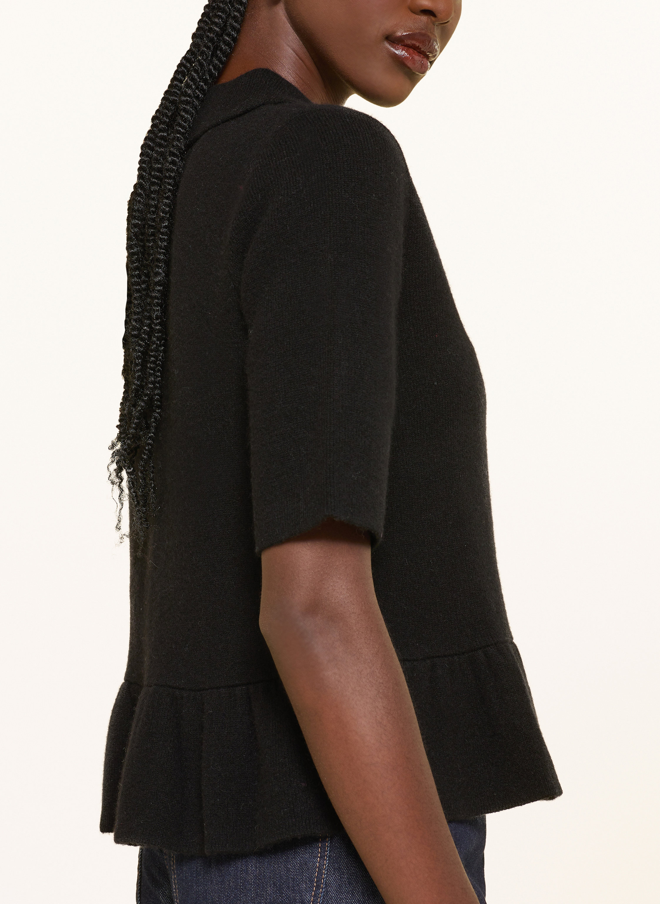 Thumbnail - Lilienfels Strickjacke Mit 3/4-Arm Und Cashmere schwarz