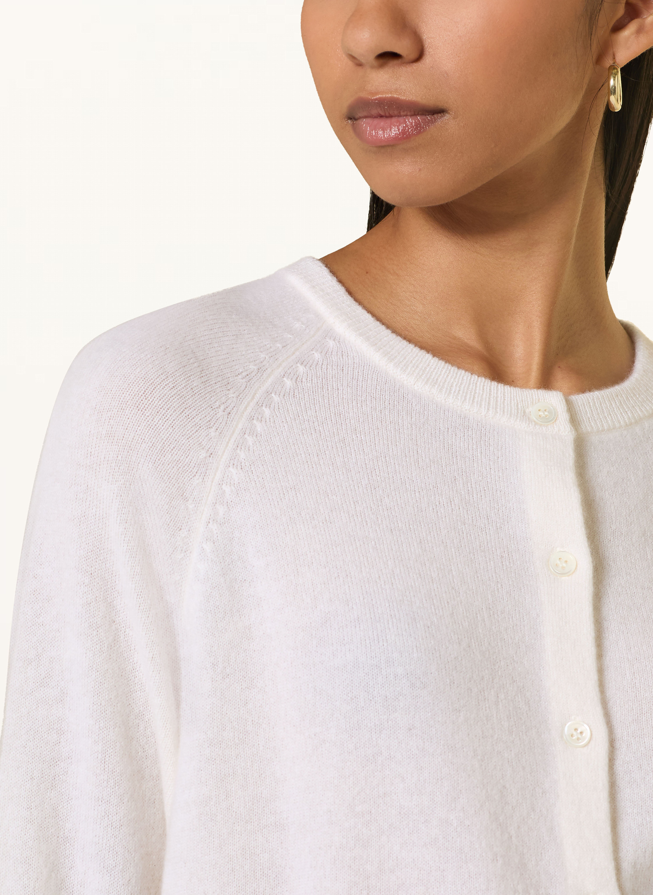 Thumbnail - Lilienfels Strickjacke Aus Cashmere Mit 3/4-Arm weiss