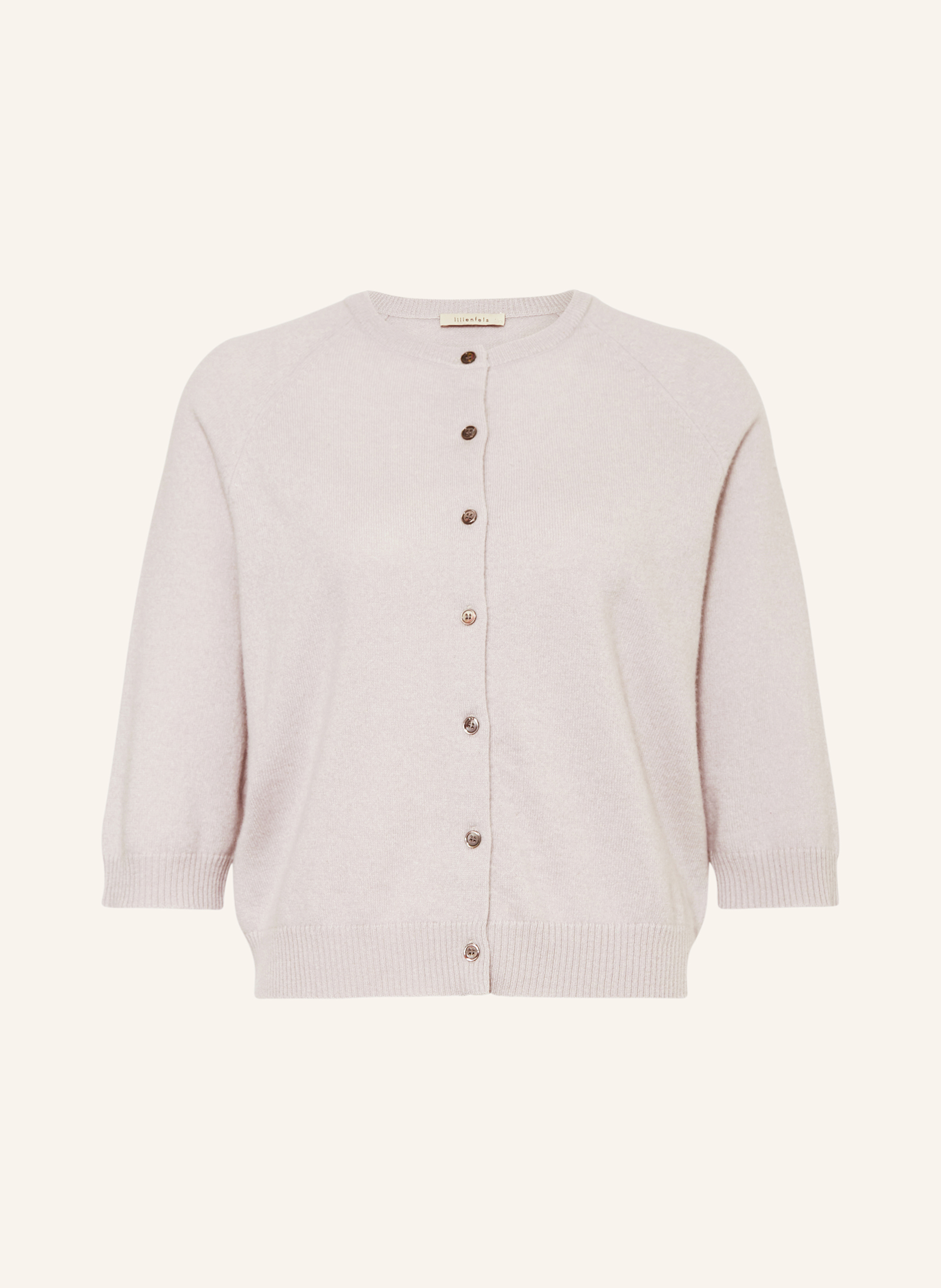 Lilienfels Strickjacke Aus Cashmere Mit 3/4-Arm grau