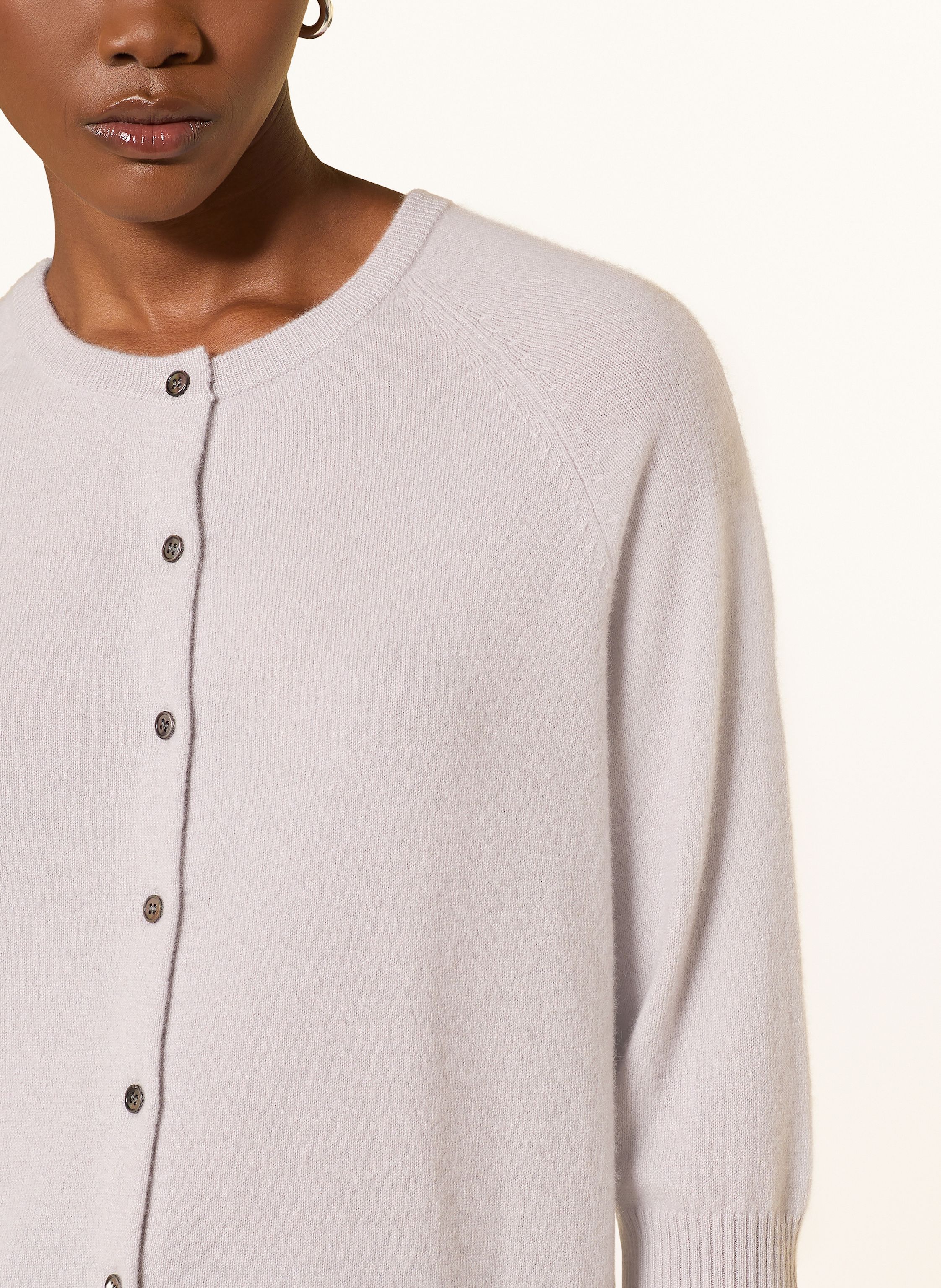 Thumbnail - Lilienfels Strickjacke Aus Cashmere Mit 3/4-Arm grau