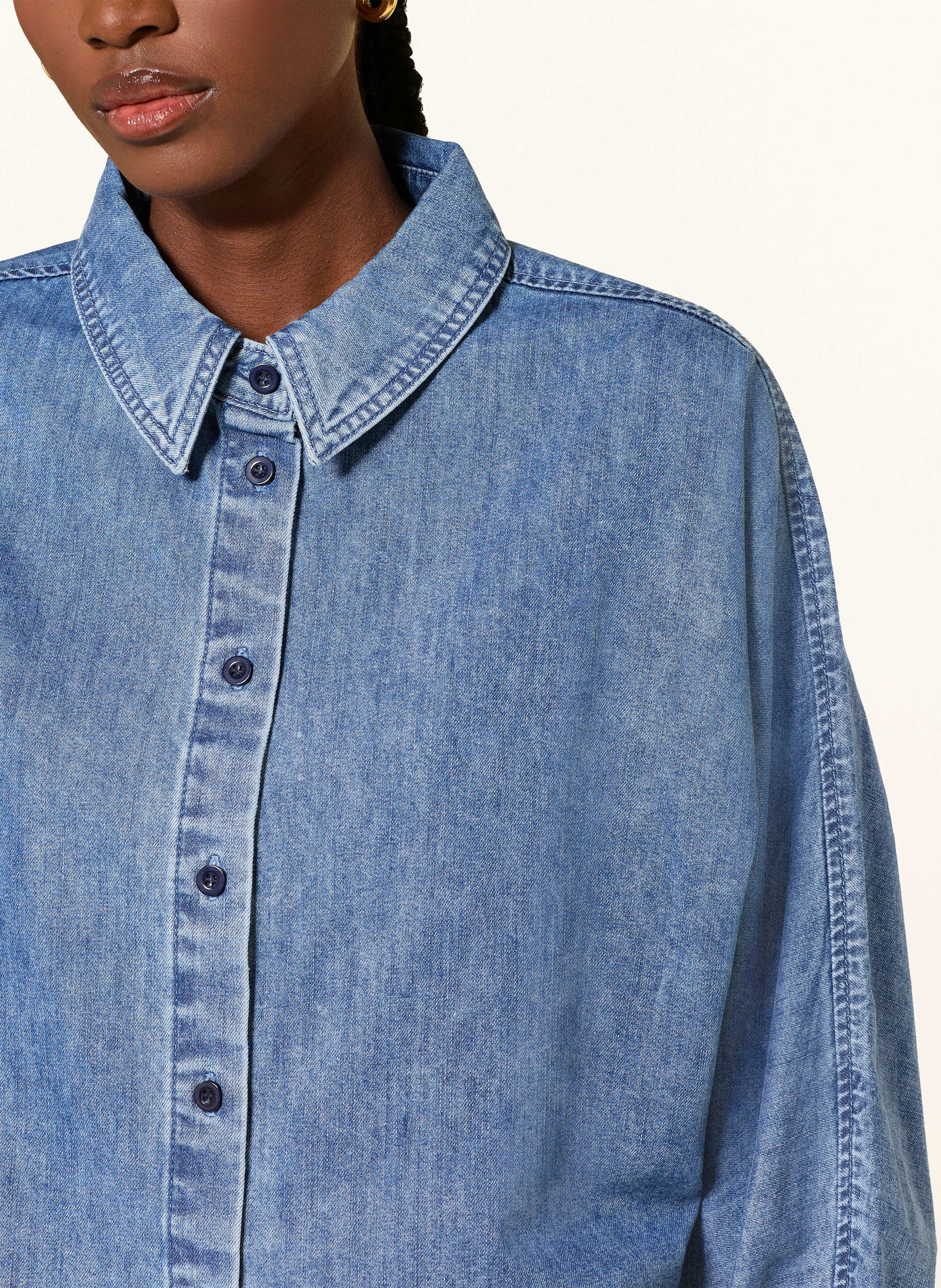 Thumbnail - Mrs & Hugs Jeansbluse blau