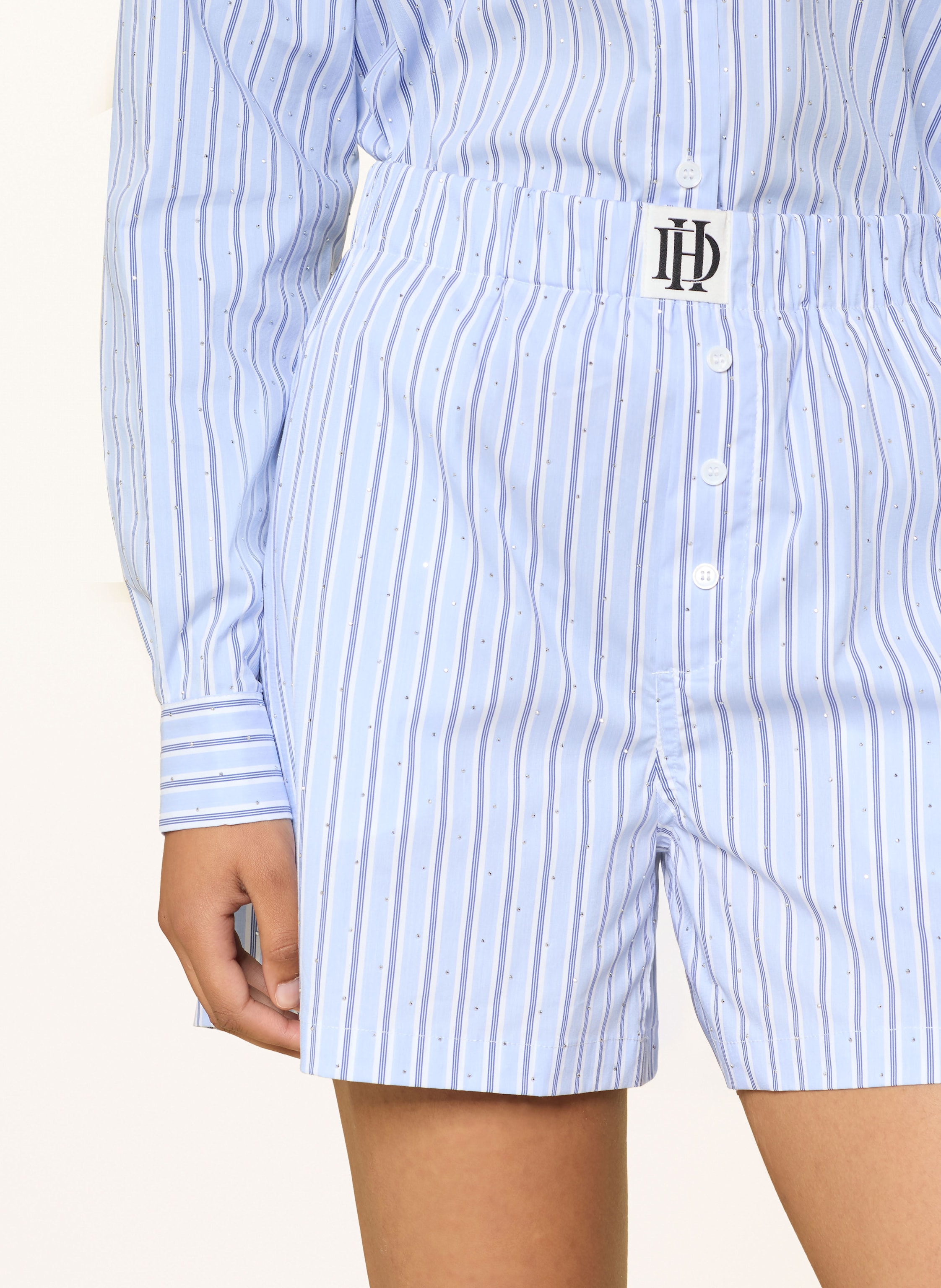 Thumbnail - Darling Harbour Shorts Mit Schmucksteinen blau