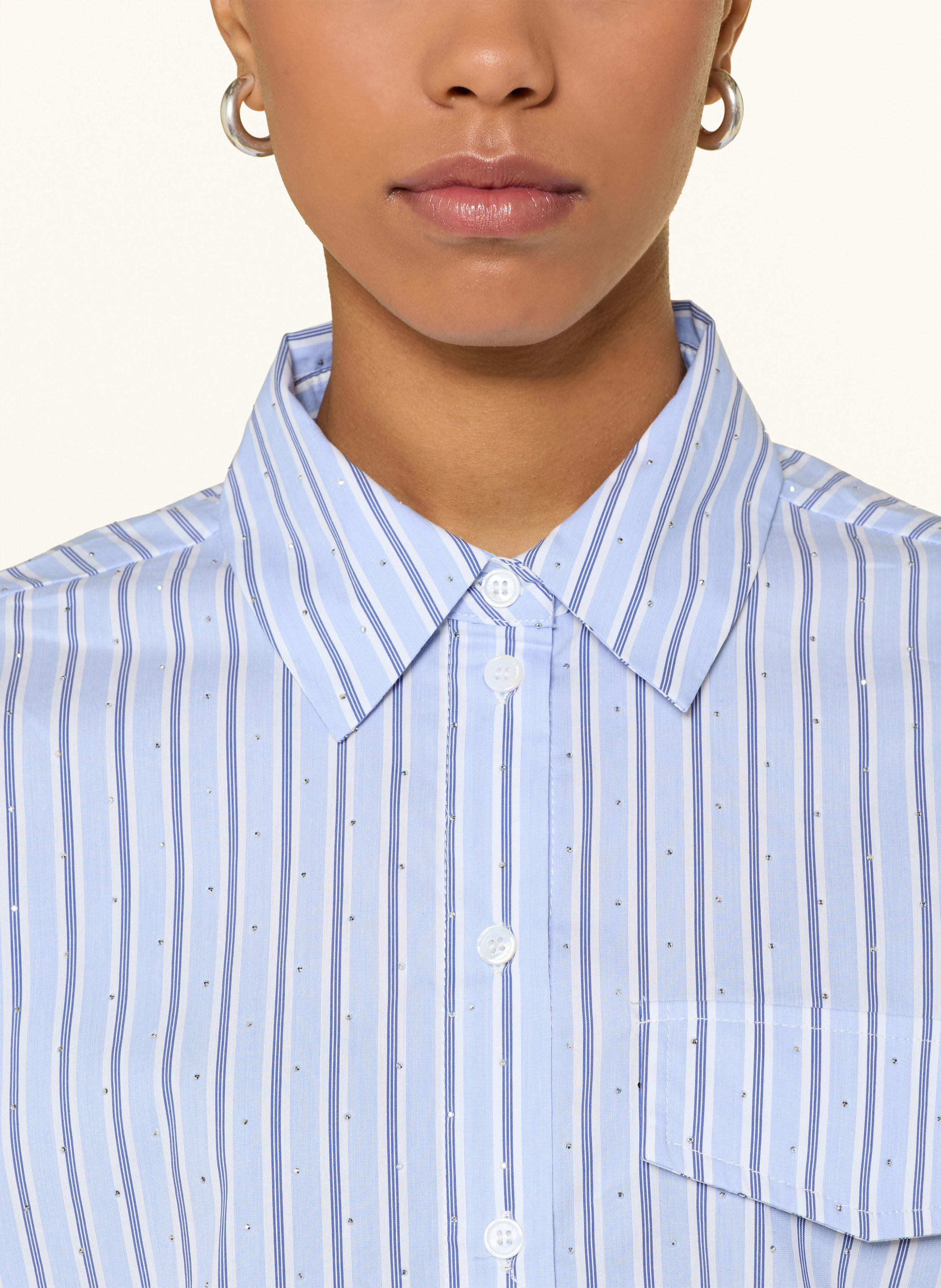 Thumbnail - Darling Harbour Hemdbluse Mit Schmucksteinen blau