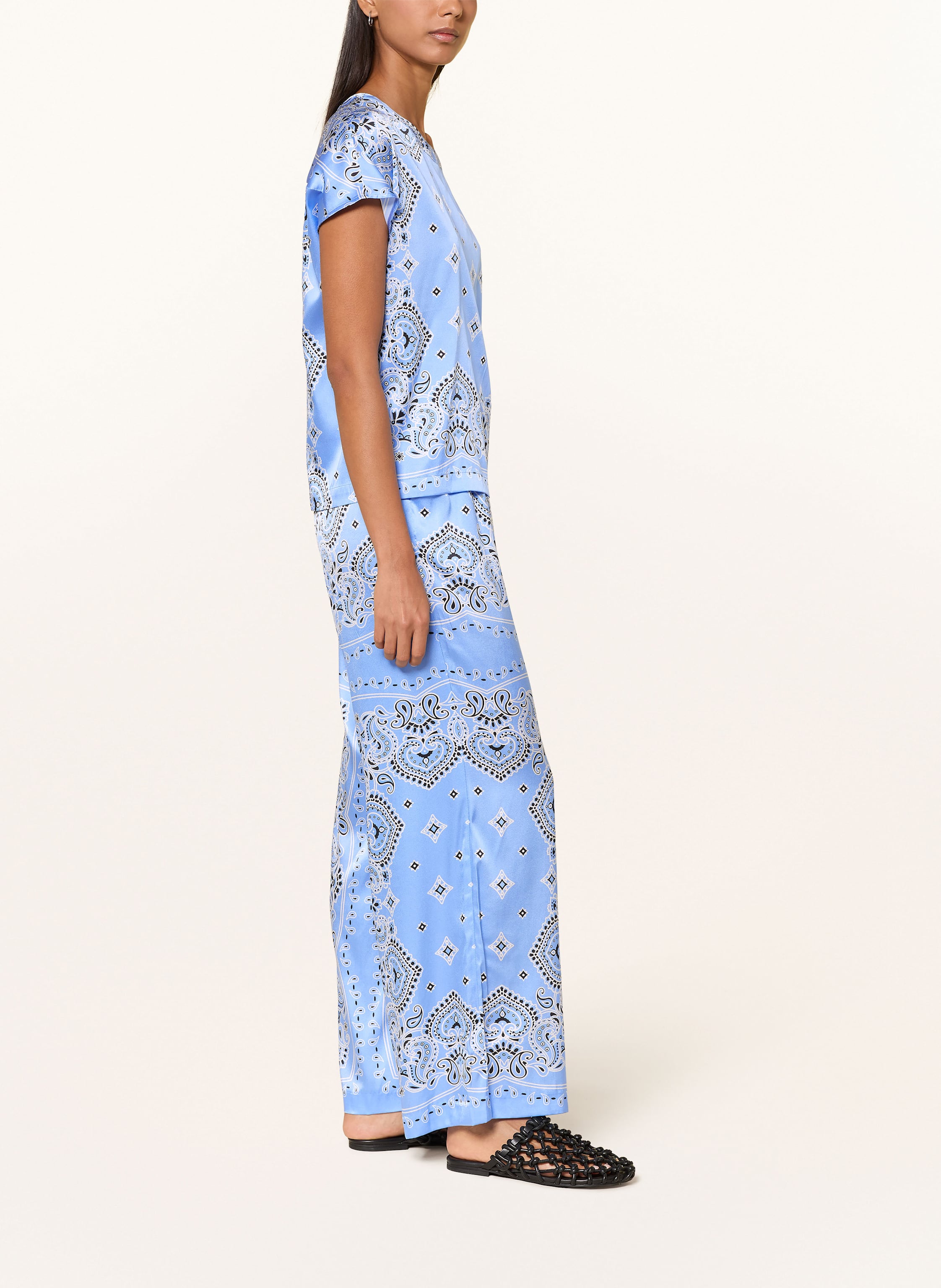 Thumbnail - Darling Harbour Marlenehose Aus Seide blau