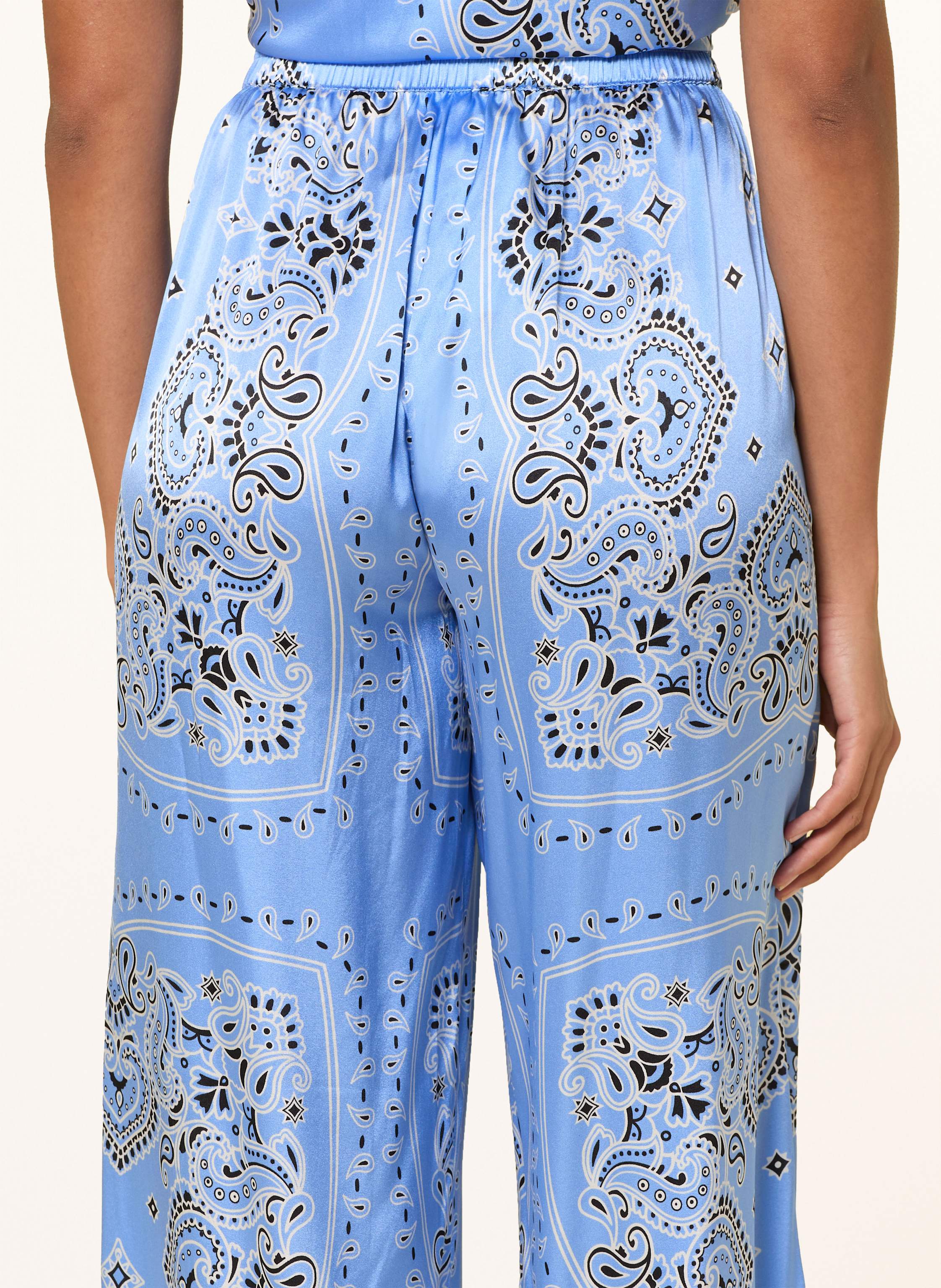 Thumbnail - Darling Harbour Marlenehose Aus Seide blau