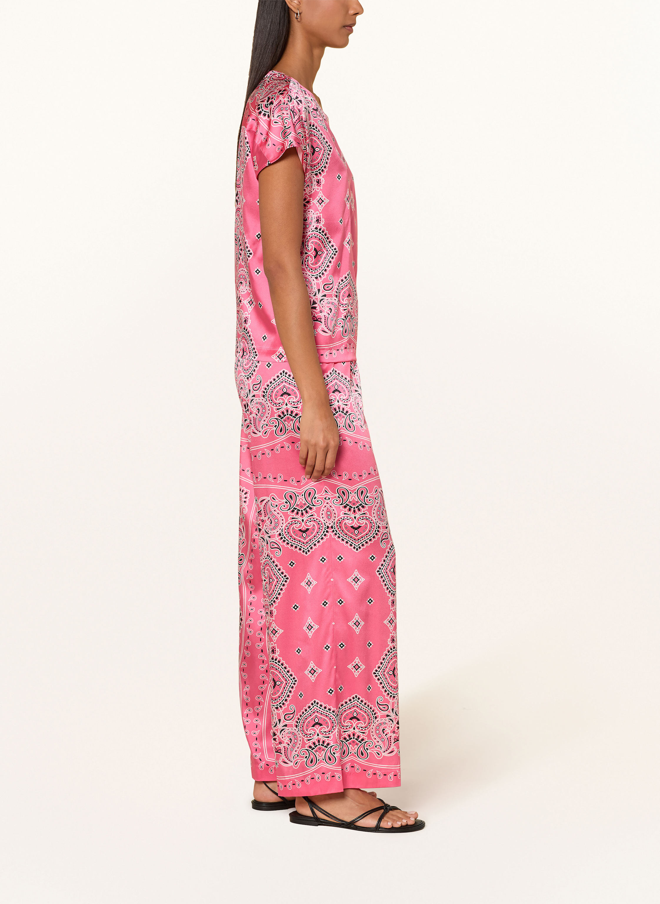 Thumbnail - Darling Harbour Marlenehose Aus Seide rot