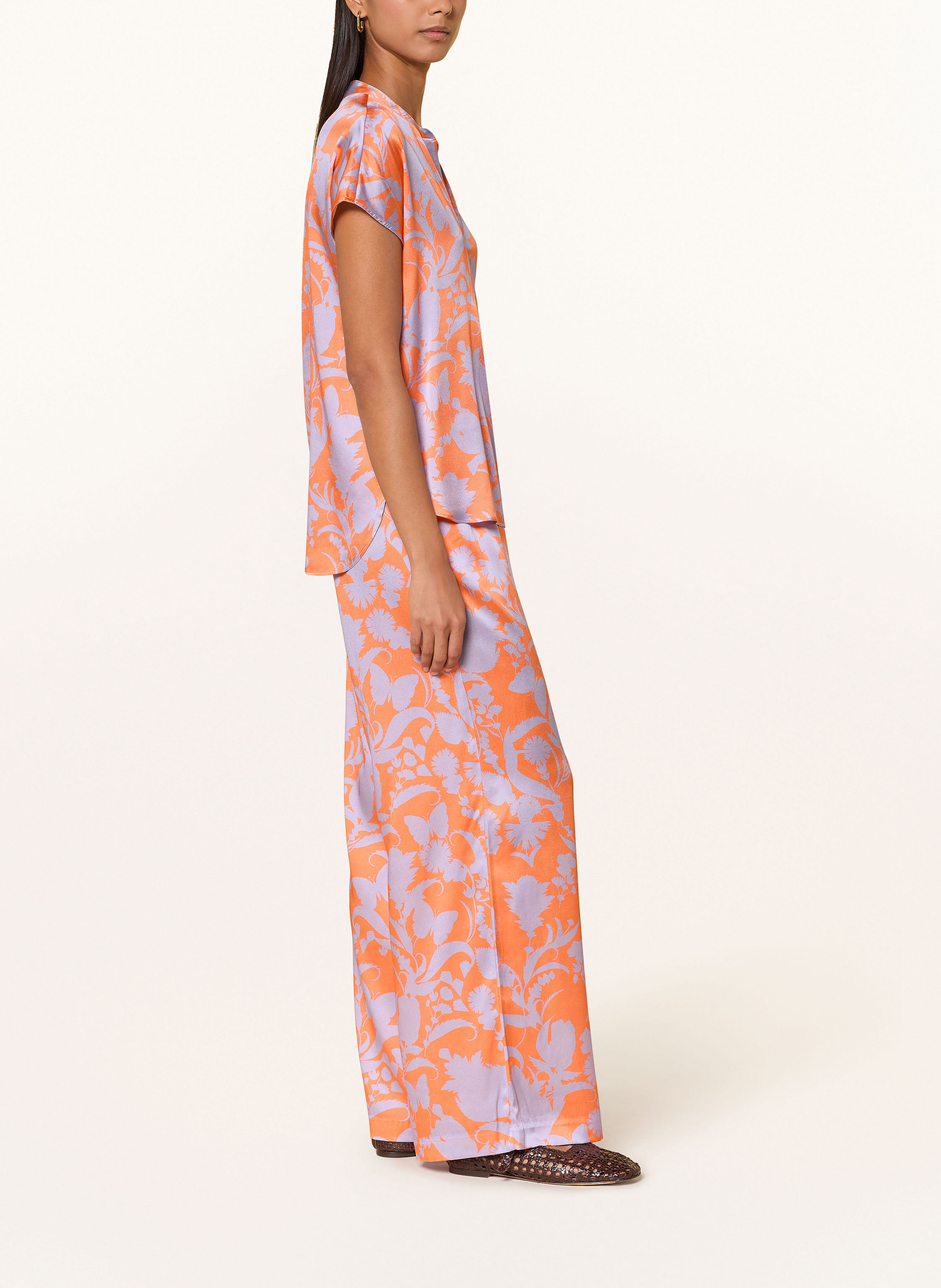 Thumbnail - Darling Harbour Marlenehose Aus Seide orange