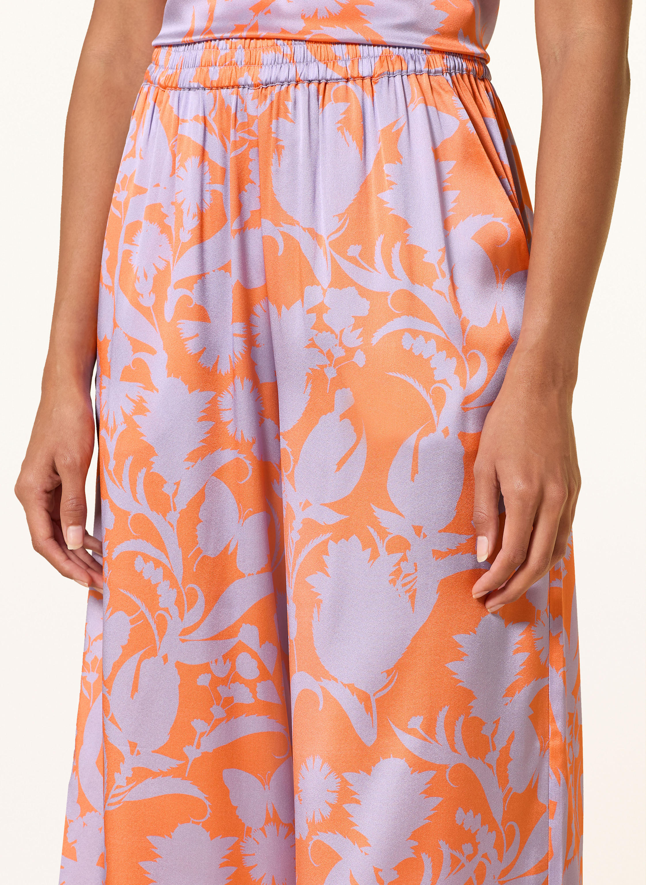 Thumbnail - Darling Harbour Marlenehose Aus Seide orange