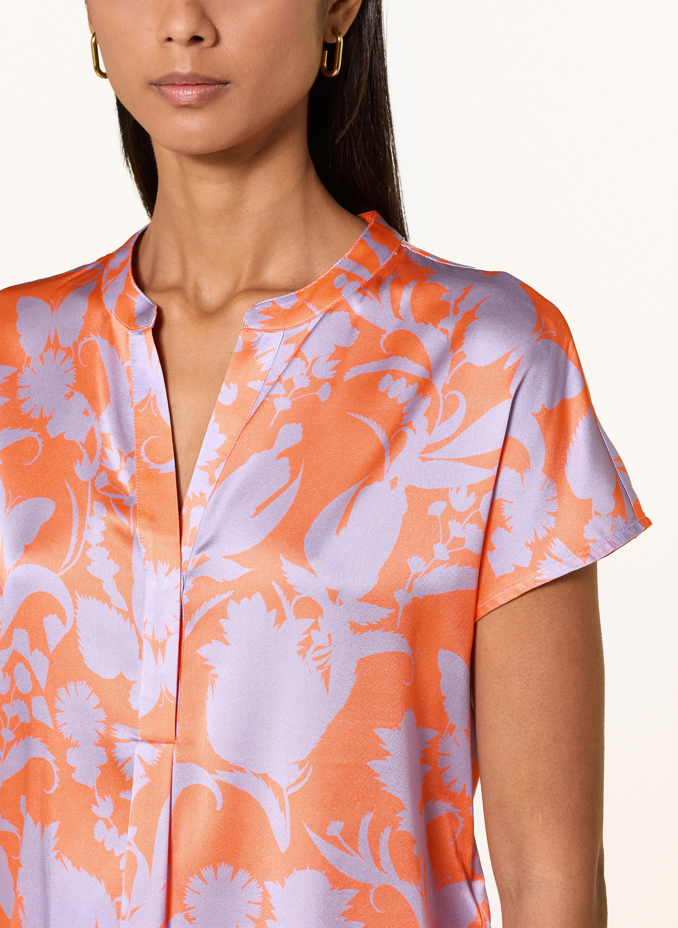 Thumbnail - Darling Harbour Blusenshirt Aus Seide orange