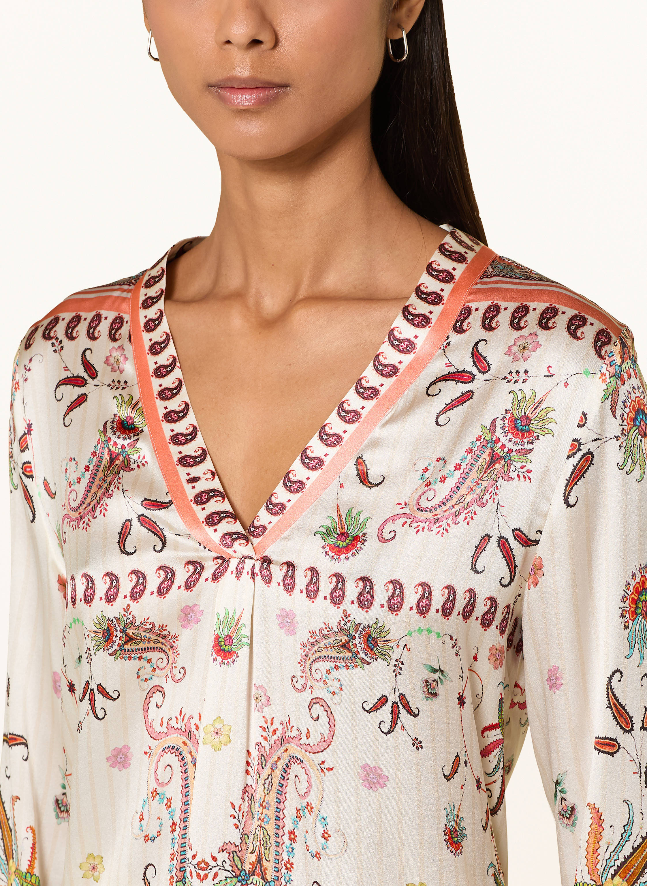 Thumbnail - Darling Harbour Blusenshirt Aus Seide orange