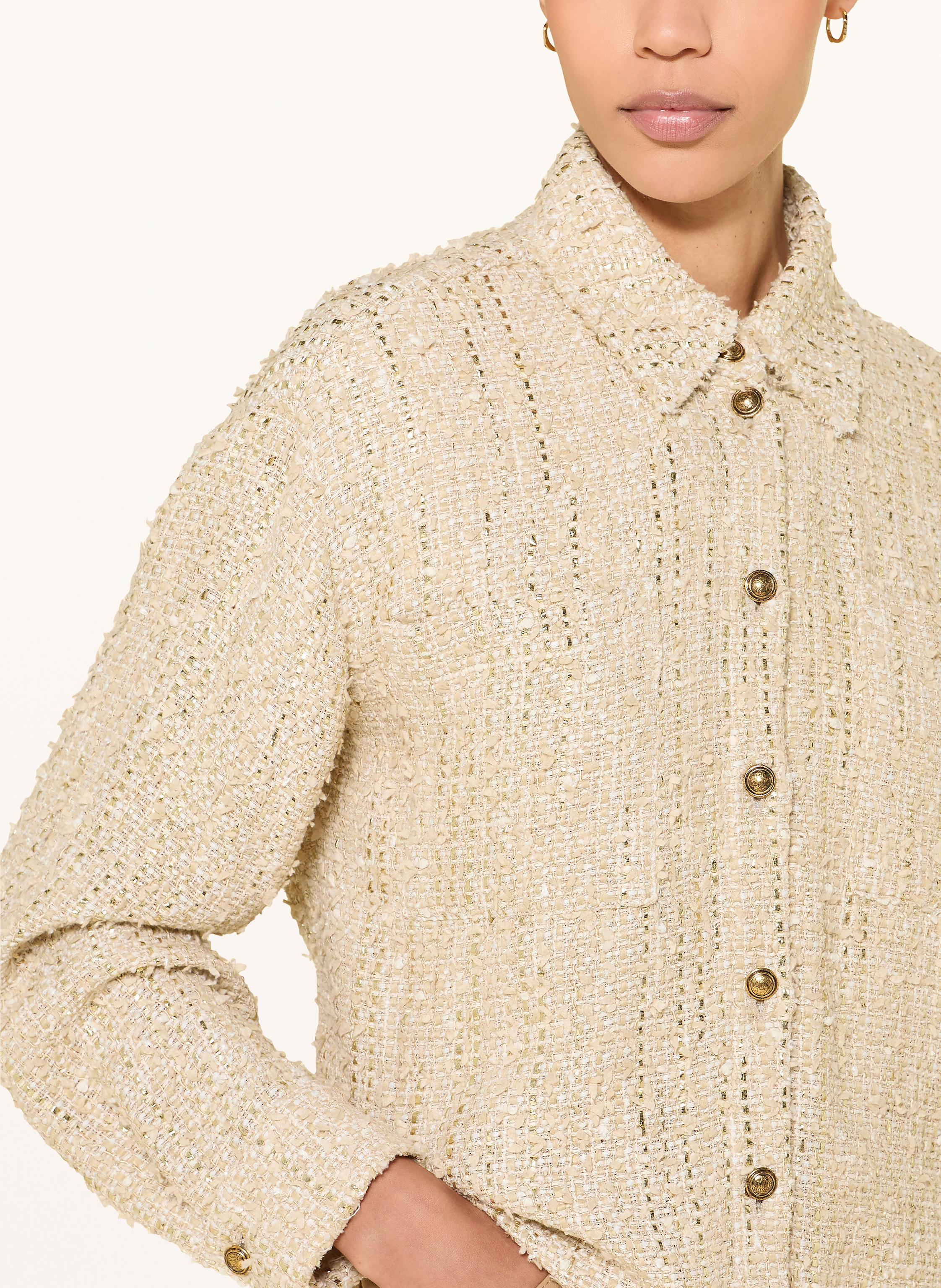 Thumbnail - Luisa Cerano Tweed-Jacke Mit Glitzergarn beige