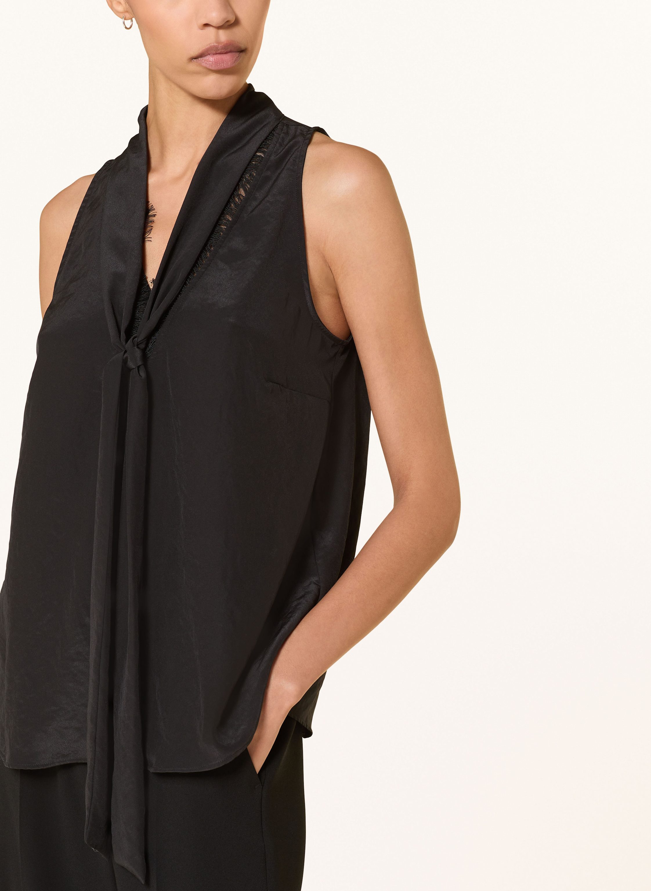 Thumbnail - Luisa Cerano Blusentop Mit Schluppe Und Spitze schwarz