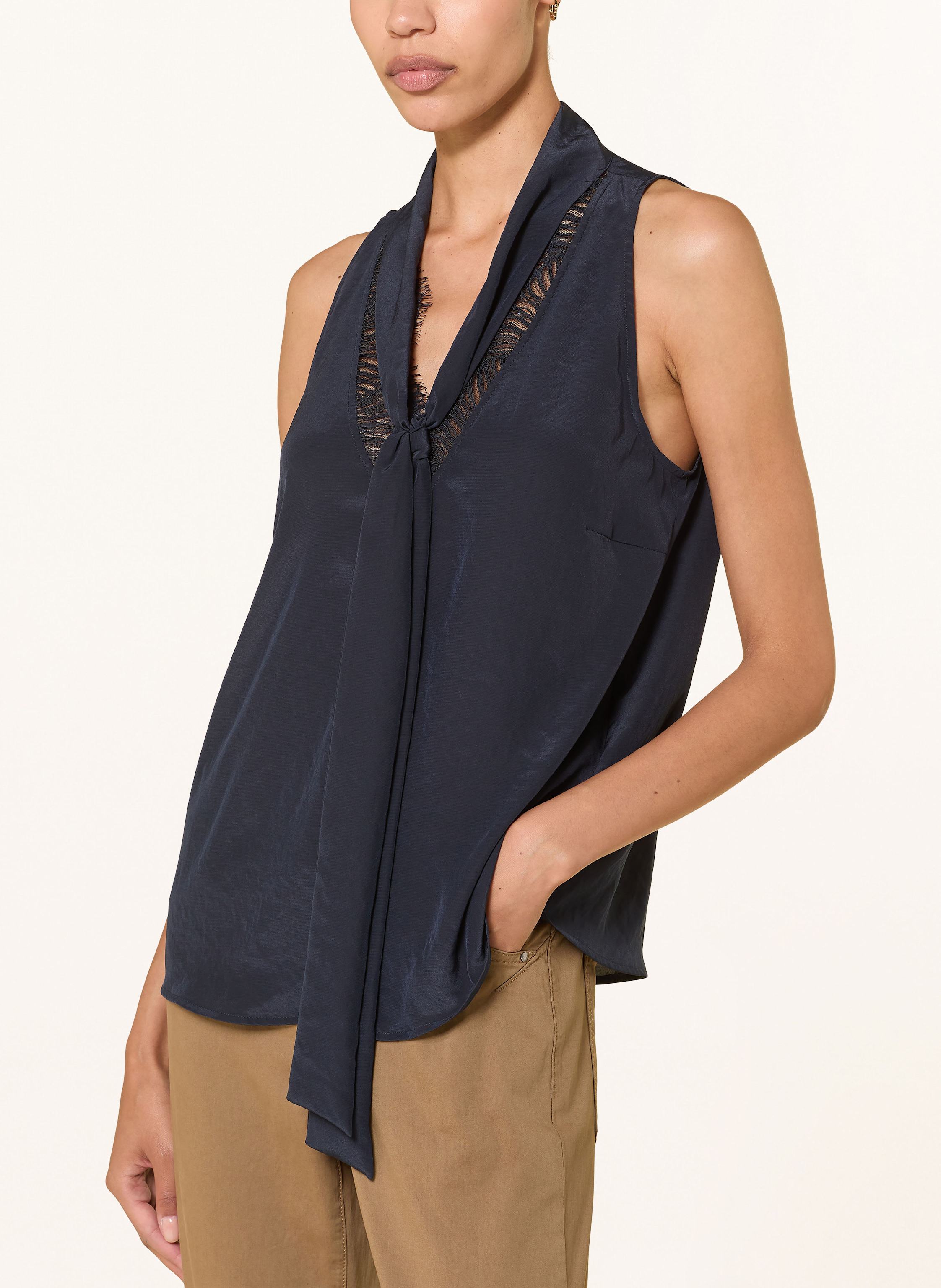 Thumbnail - Luisa Cerano Blusentop Mit Schluppe Und Spitze blau