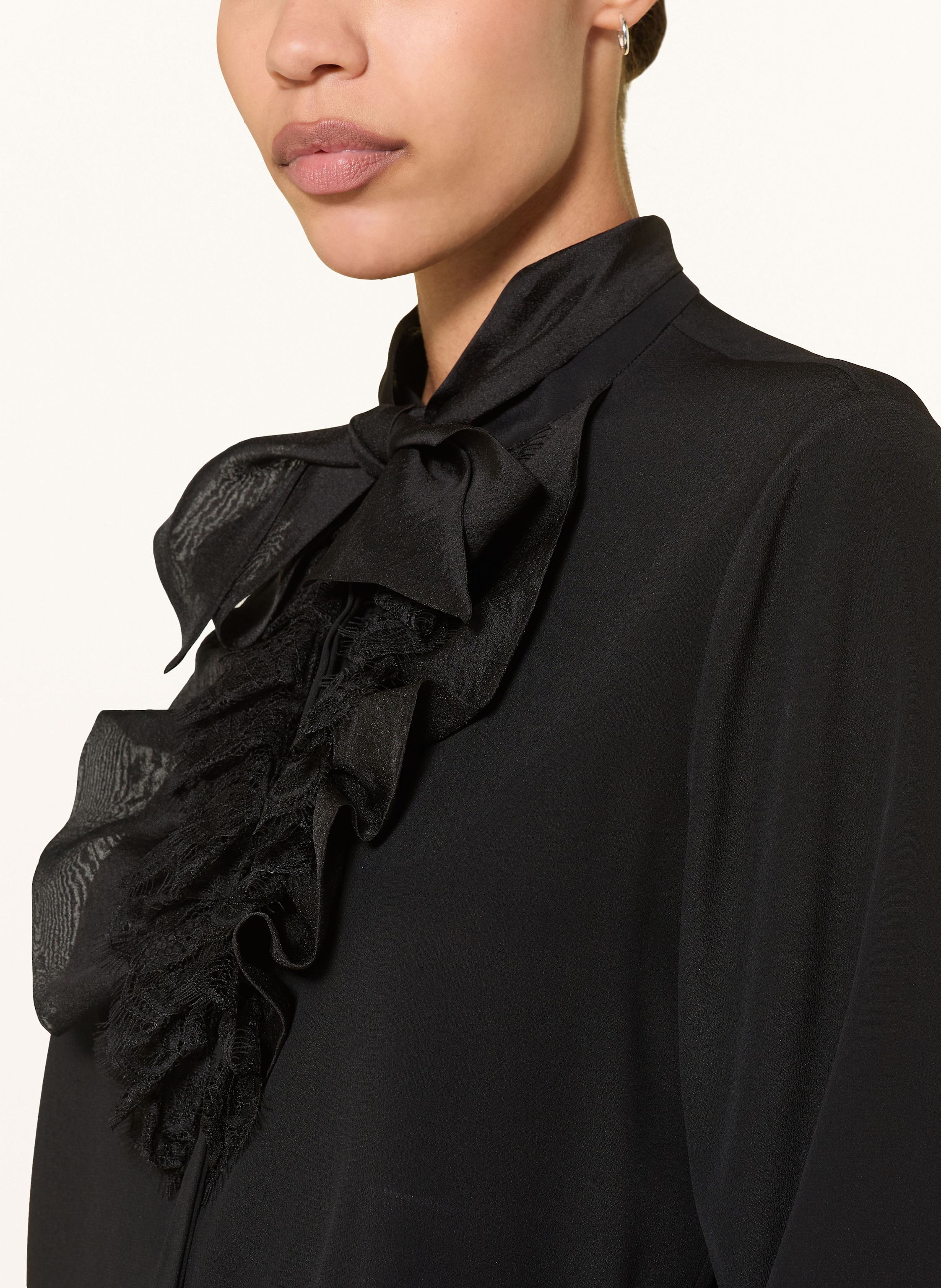 Thumbnail - Luisa Cerano Bluse Mit Seide Und Abnehmbarer Schluppe schwarz