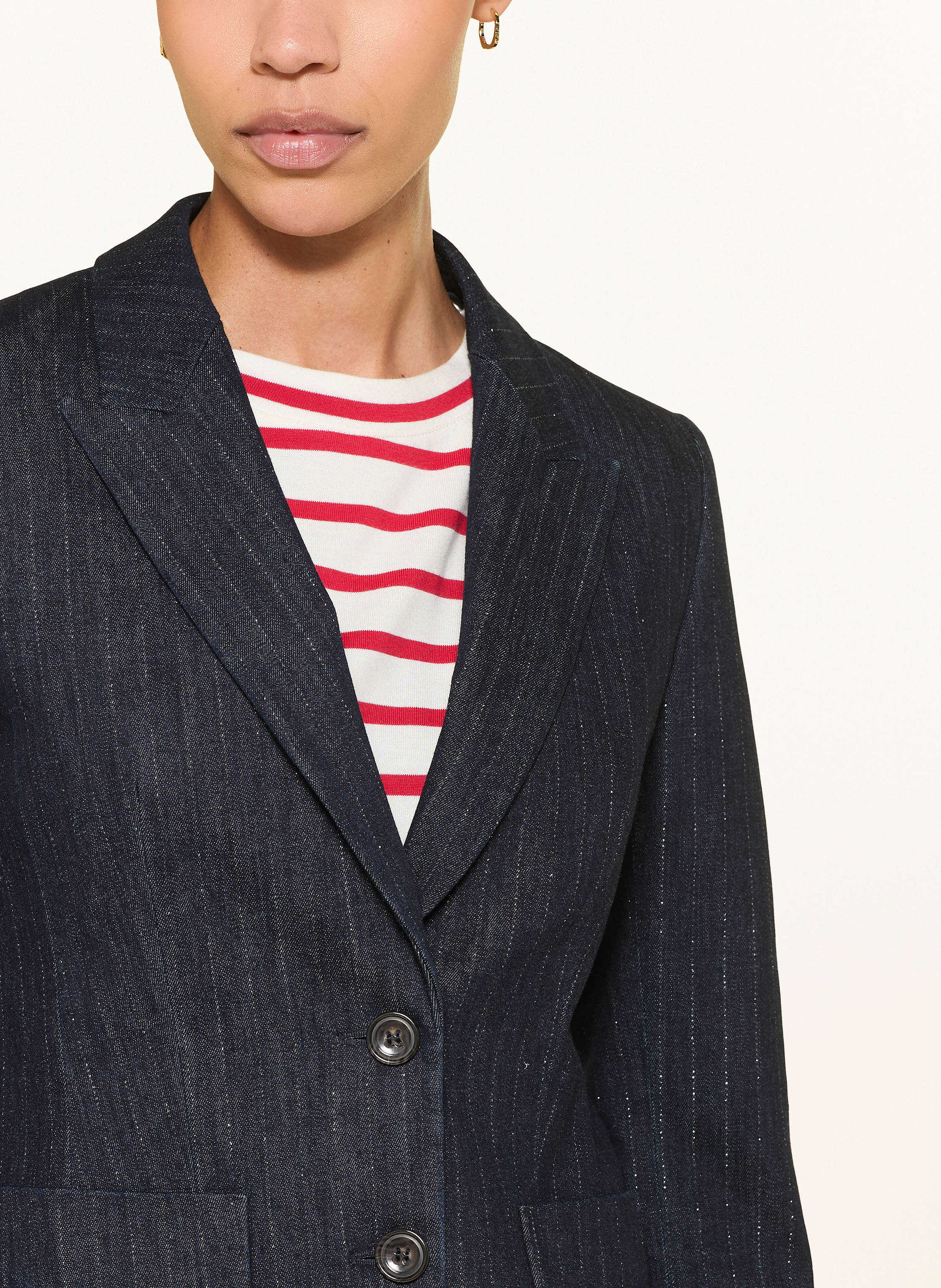 Thumbnail - Luisa Cerano Blazer In Jeansoptik Mit Glitzergarn blau