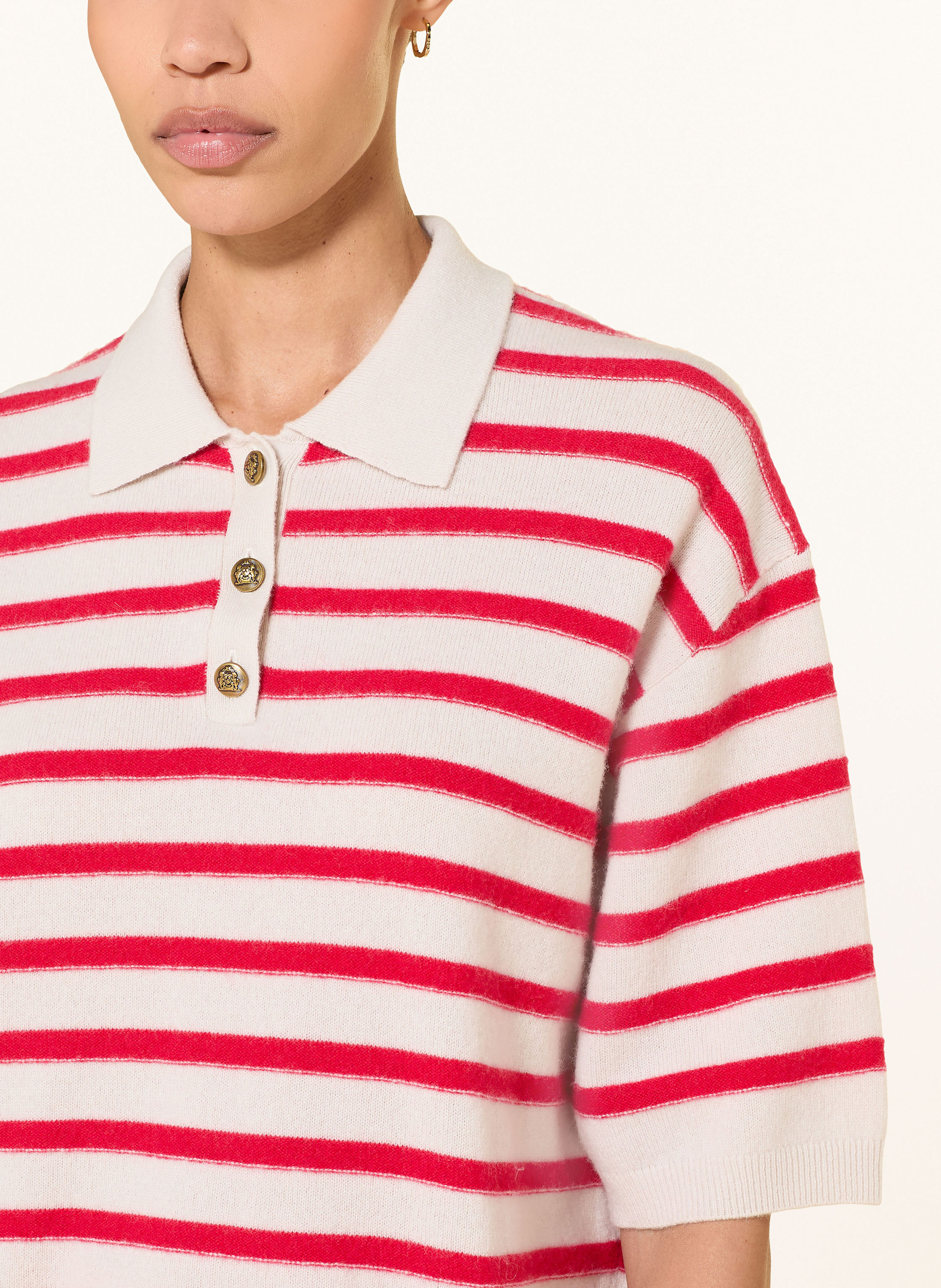 Thumbnail - Luisa Cerano Strick-Poloshirt weiss