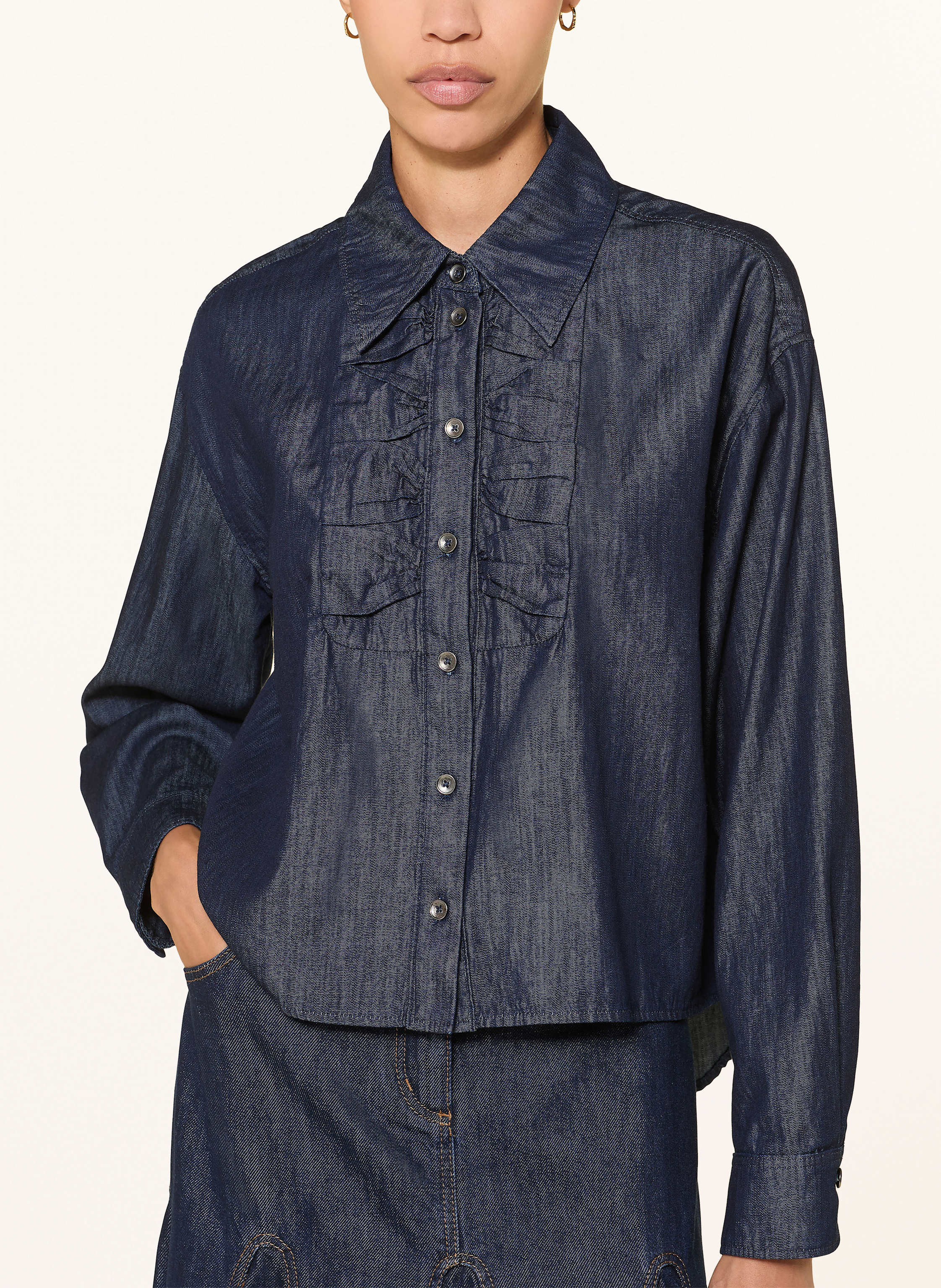 Thumbnail - Luisa Cerano Hemdbluse In Jeansoptik blau