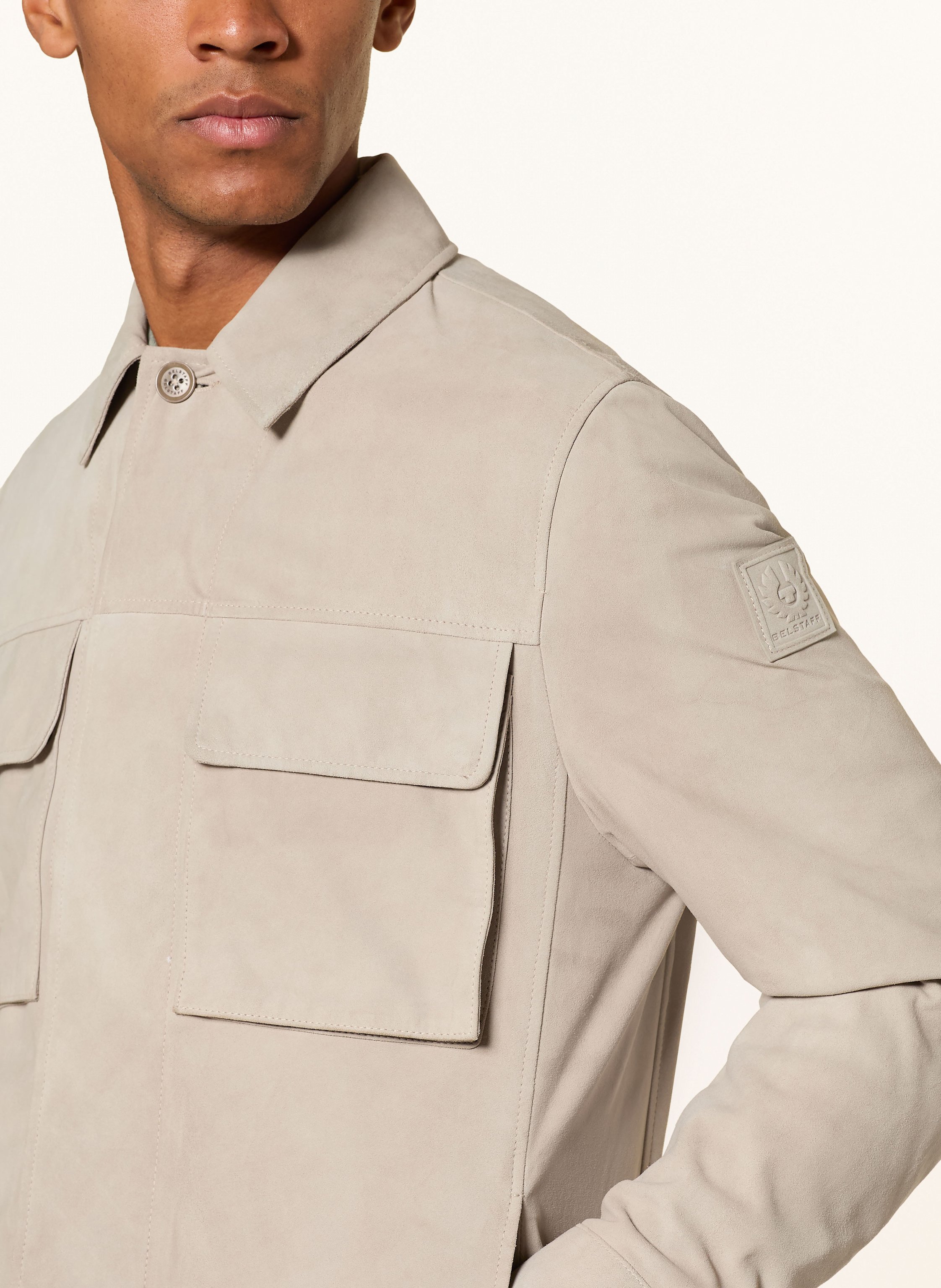 Thumbnail - Belstaff Leder-Overjacket Waymark beige