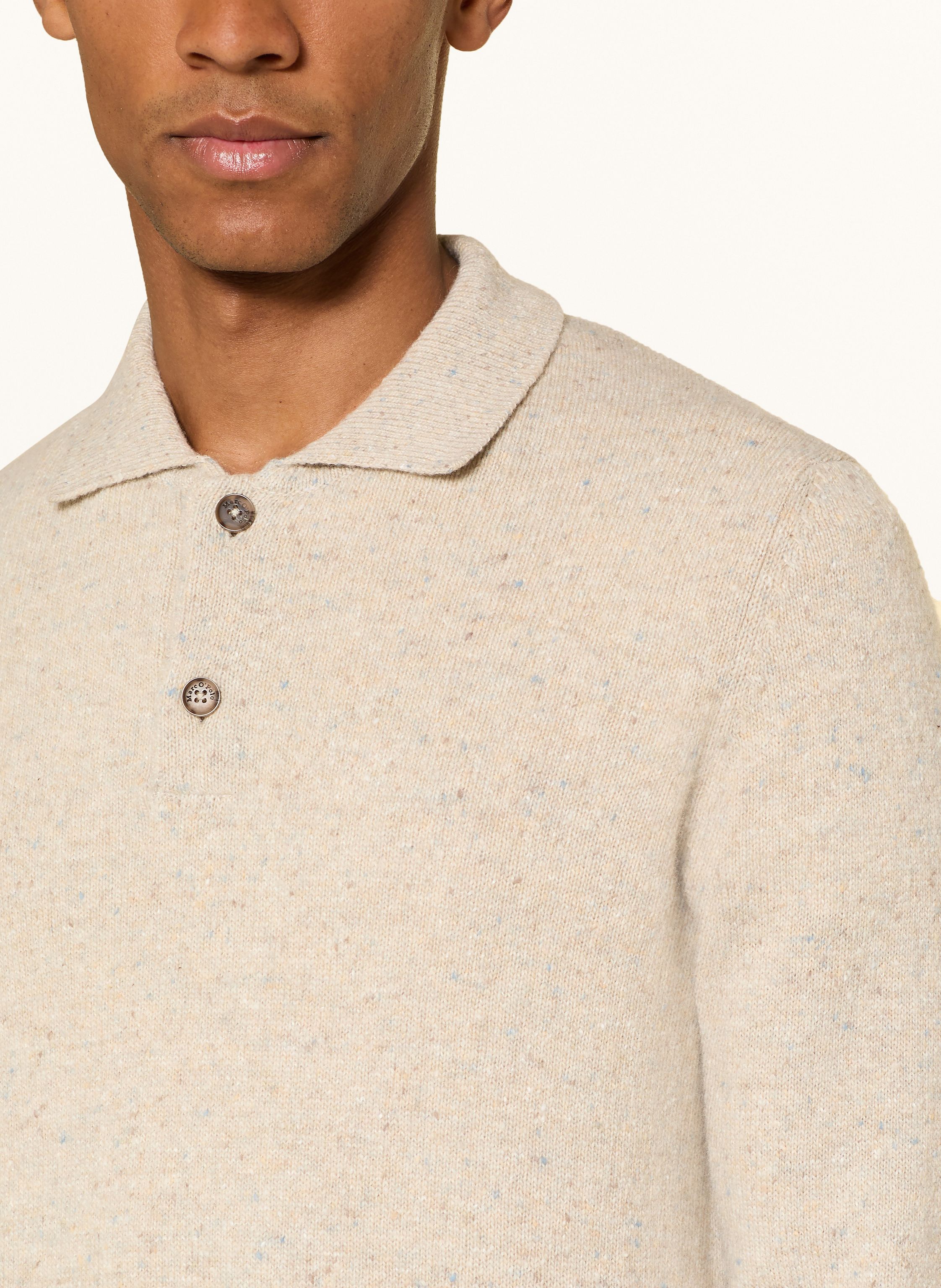 Thumbnail - Marc O'polo Strick-Poloshirt beige