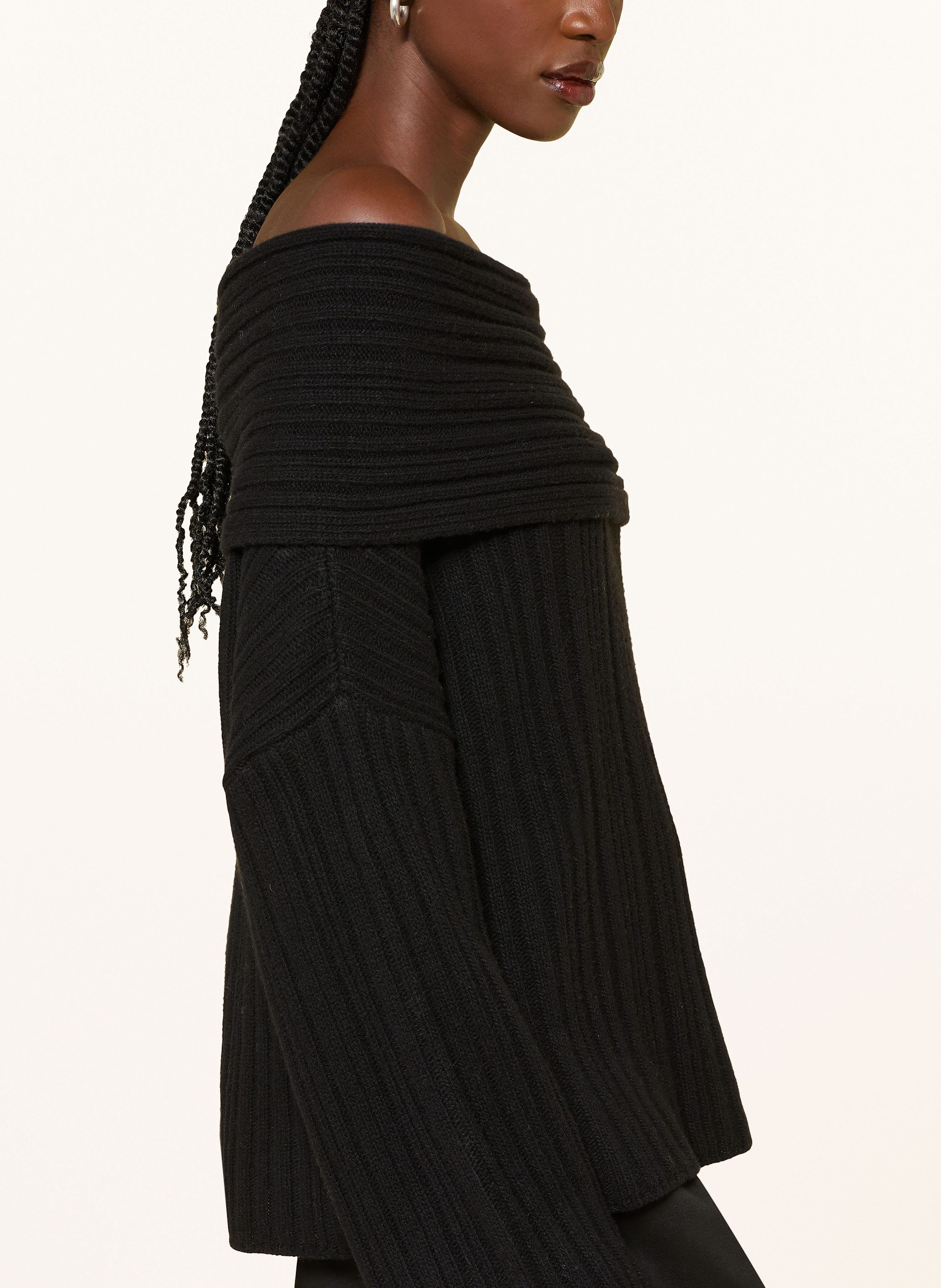 Thumbnail - By Aylin Koenig Off-Shoulder-Pullover Liana schwarz