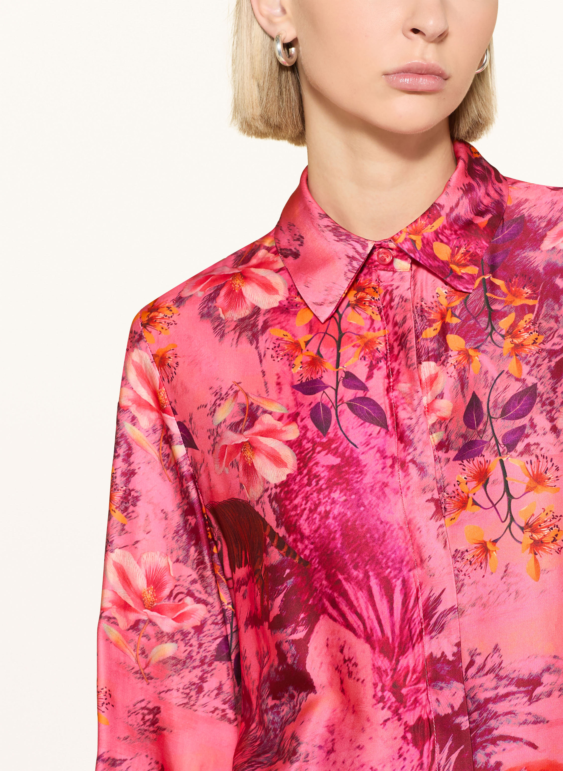 Thumbnail - Miss Goodlife Hemdbluse Aus Satin pink