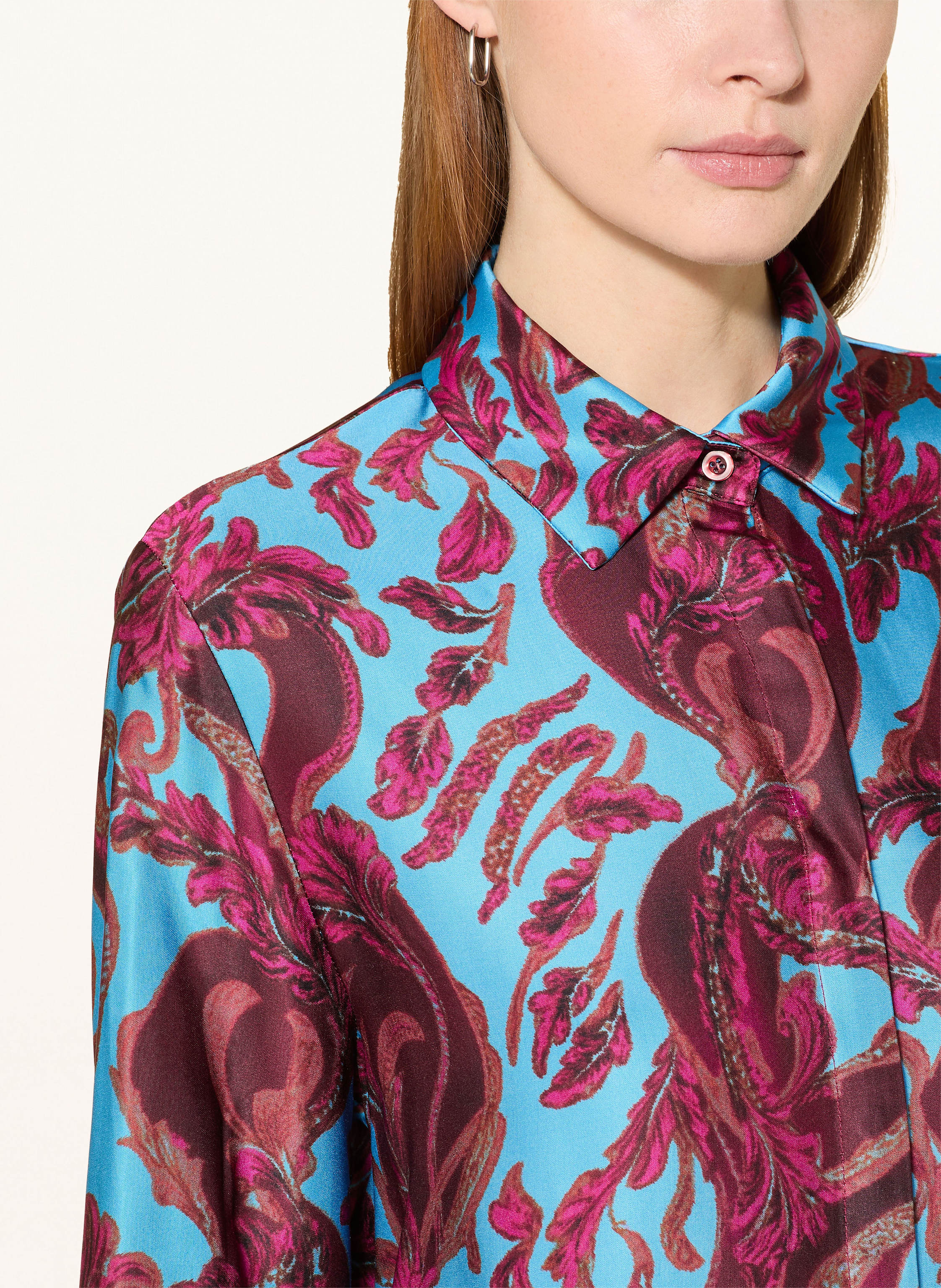 Thumbnail - Miss Goodlife Hemdbluse Aus Satin blau