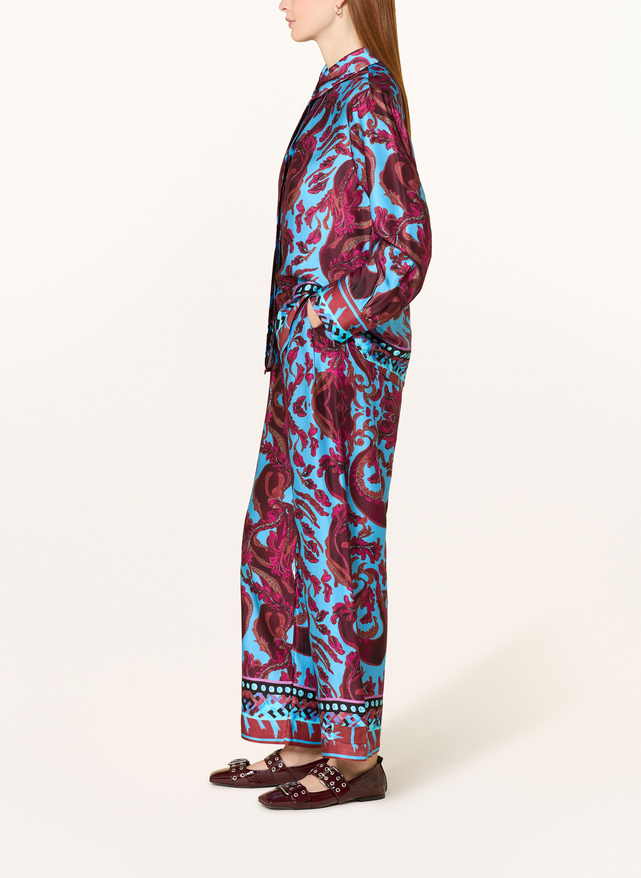 Thumbnail - Miss Goodlife Marlenehose Aus Satin blau