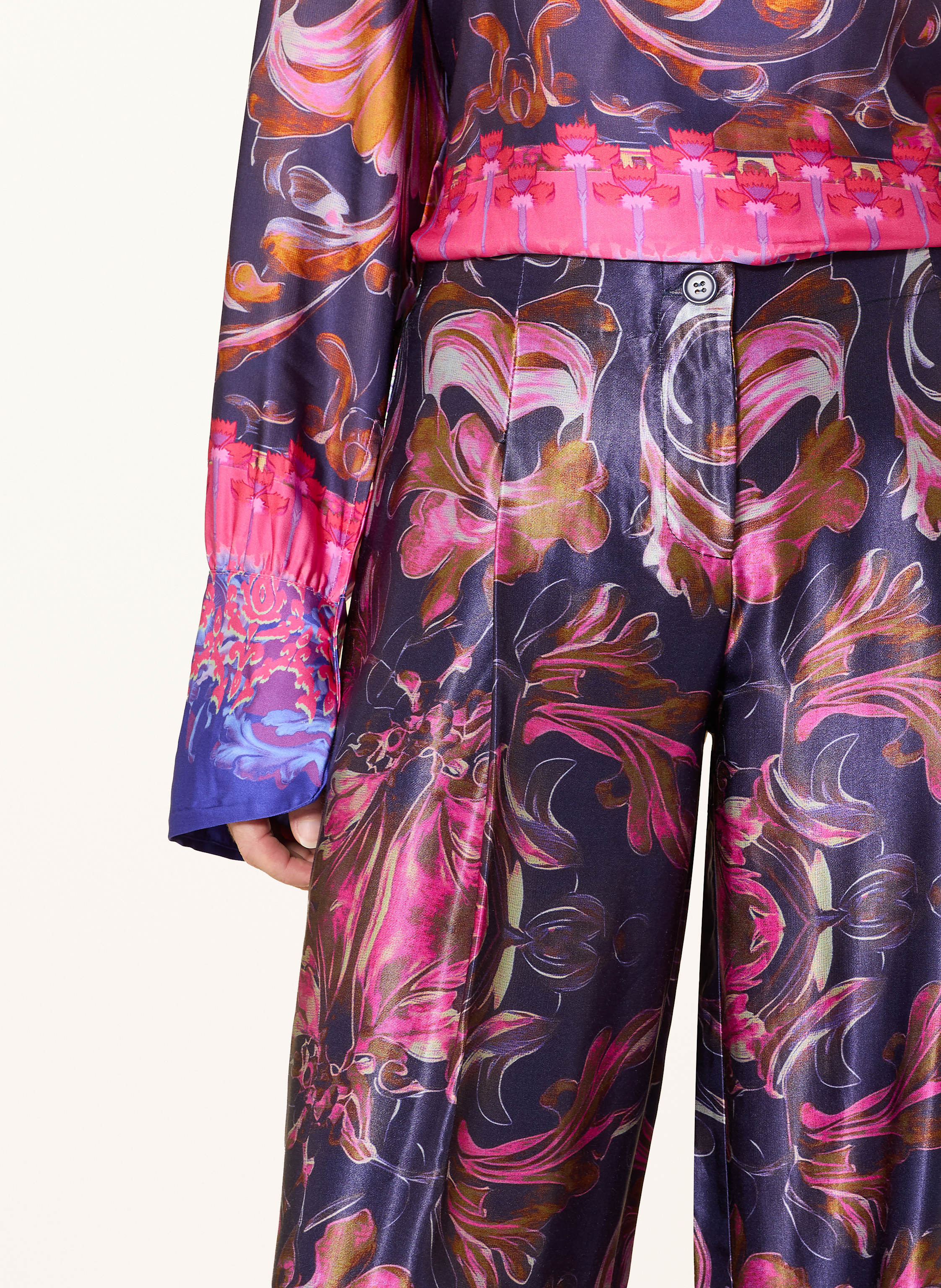 Thumbnail - Miss Goodlife Marlenehose Aus Satin blau