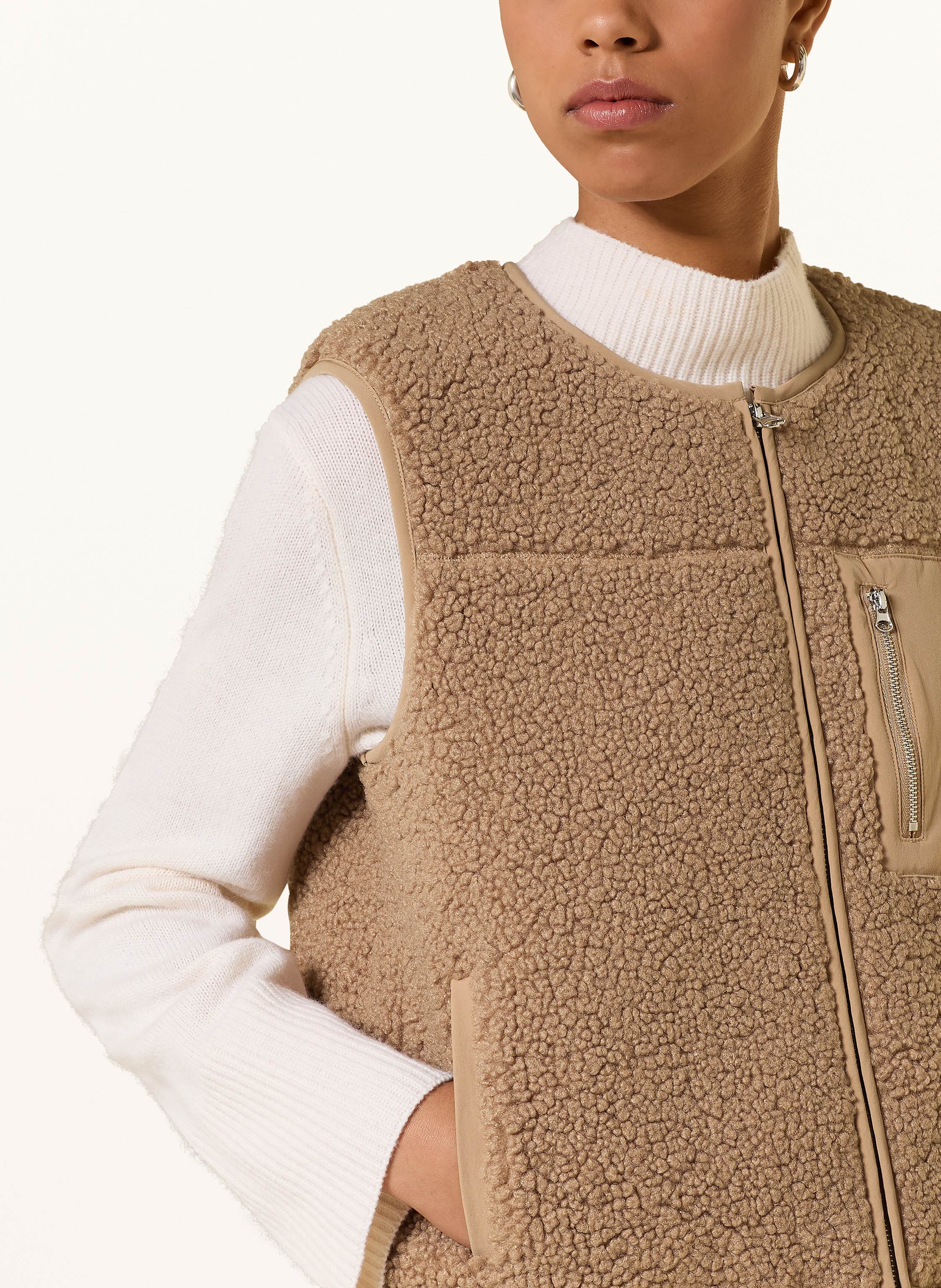 Thumbnail - Darling Harbour Teddyfell-Weste braun