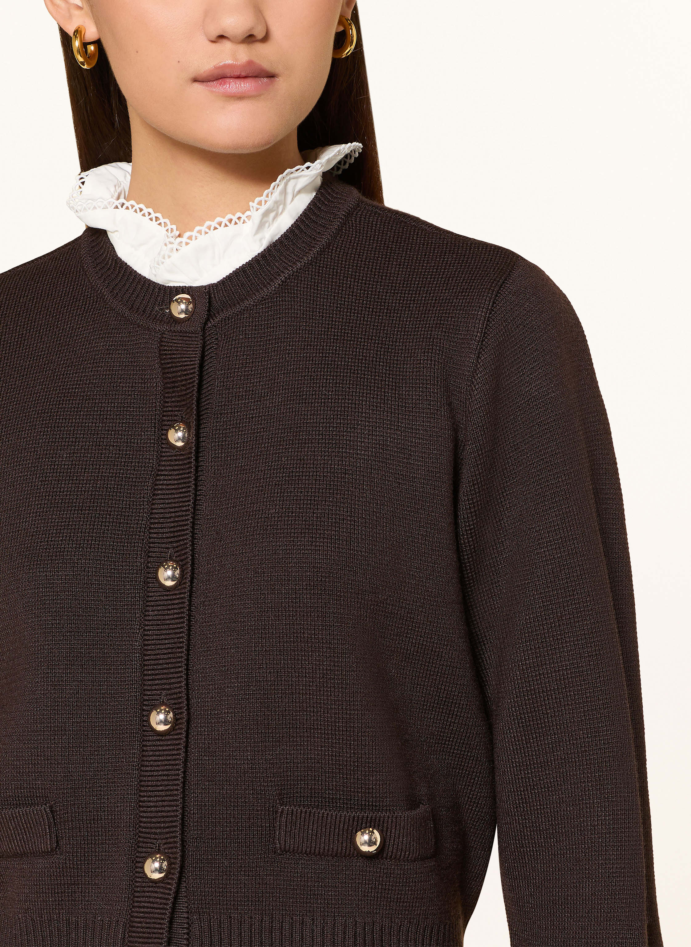 Thumbnail - Sandro Strickjacke Mit Abnehmbarem Kragen braun