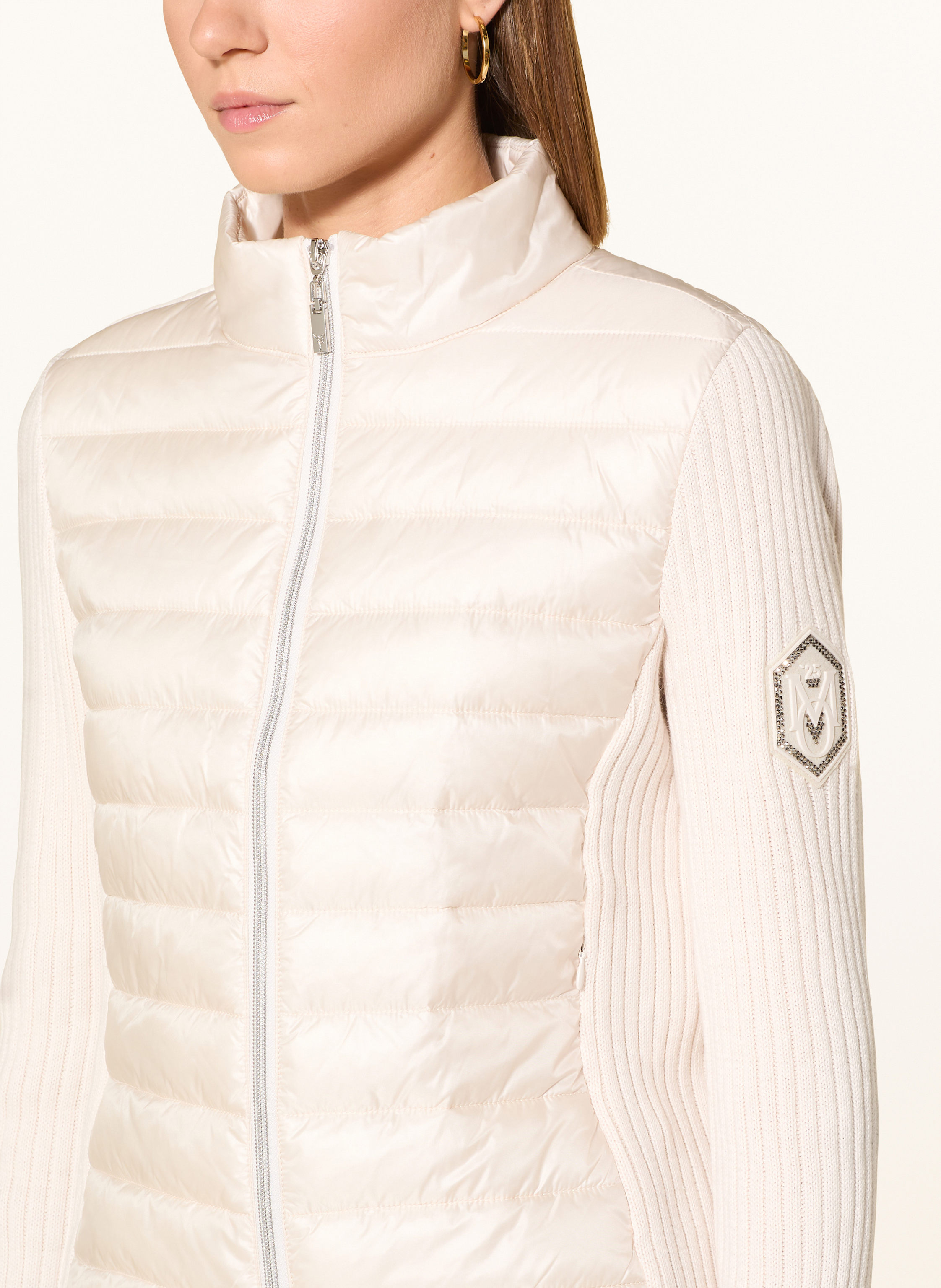 Thumbnail - Monari Steppjacke Im Materialmix Mit Schmucksteinen beige