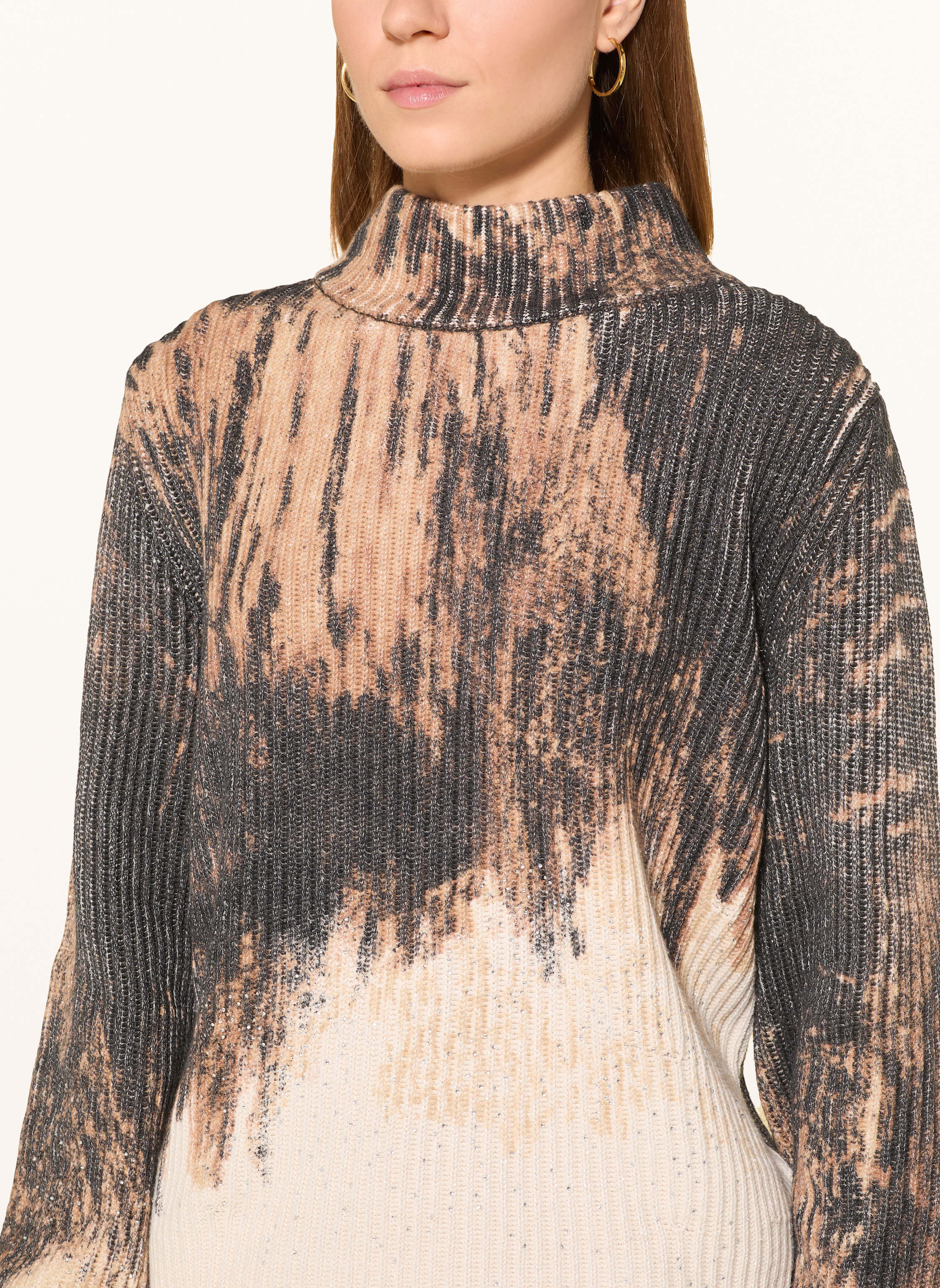 Thumbnail - Monari Pullover Mit Glitzergarn Und Schmucksteinen braun
