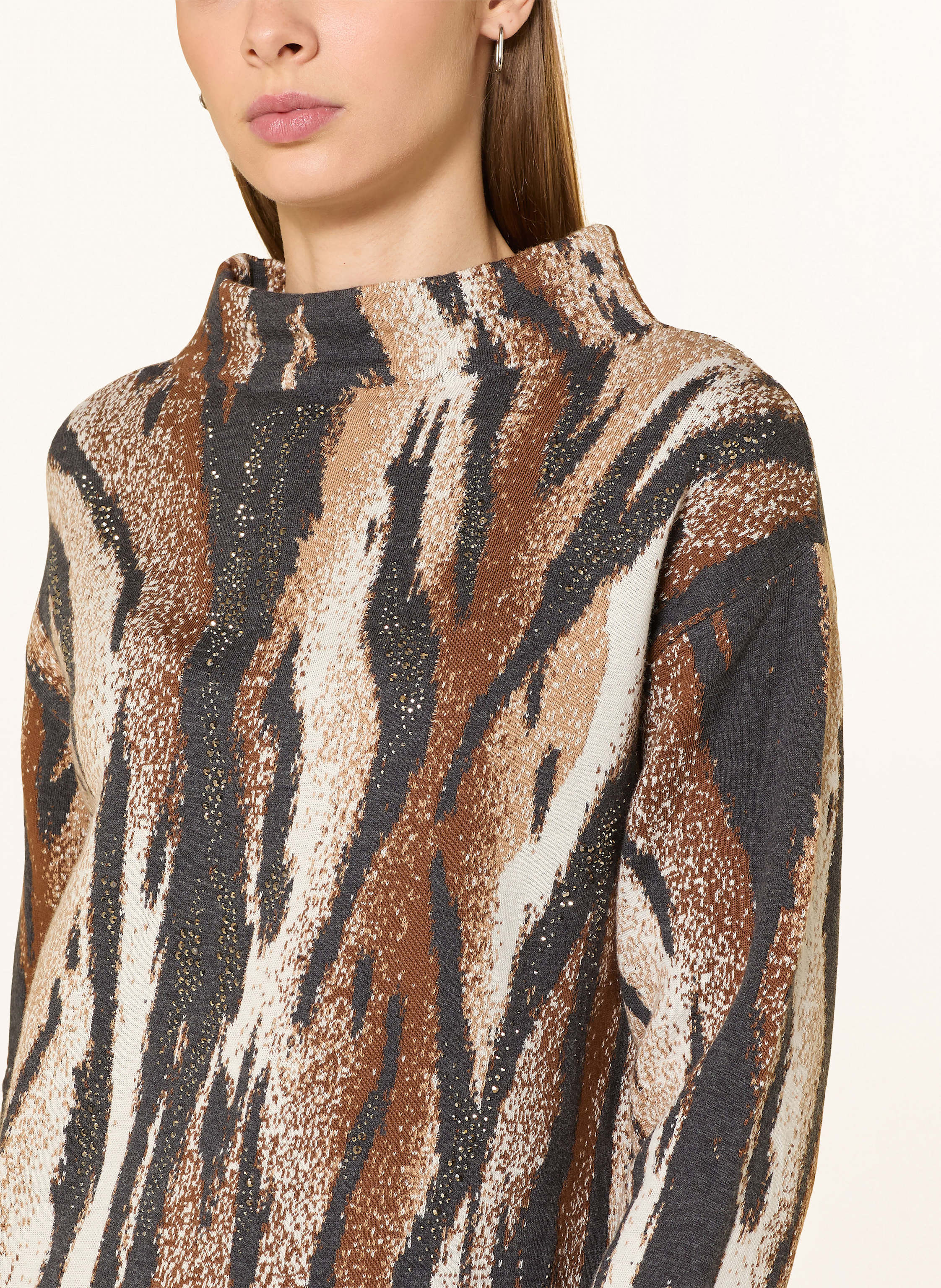 Thumbnail - Monari Pullover Mit Schmucksteinen grau