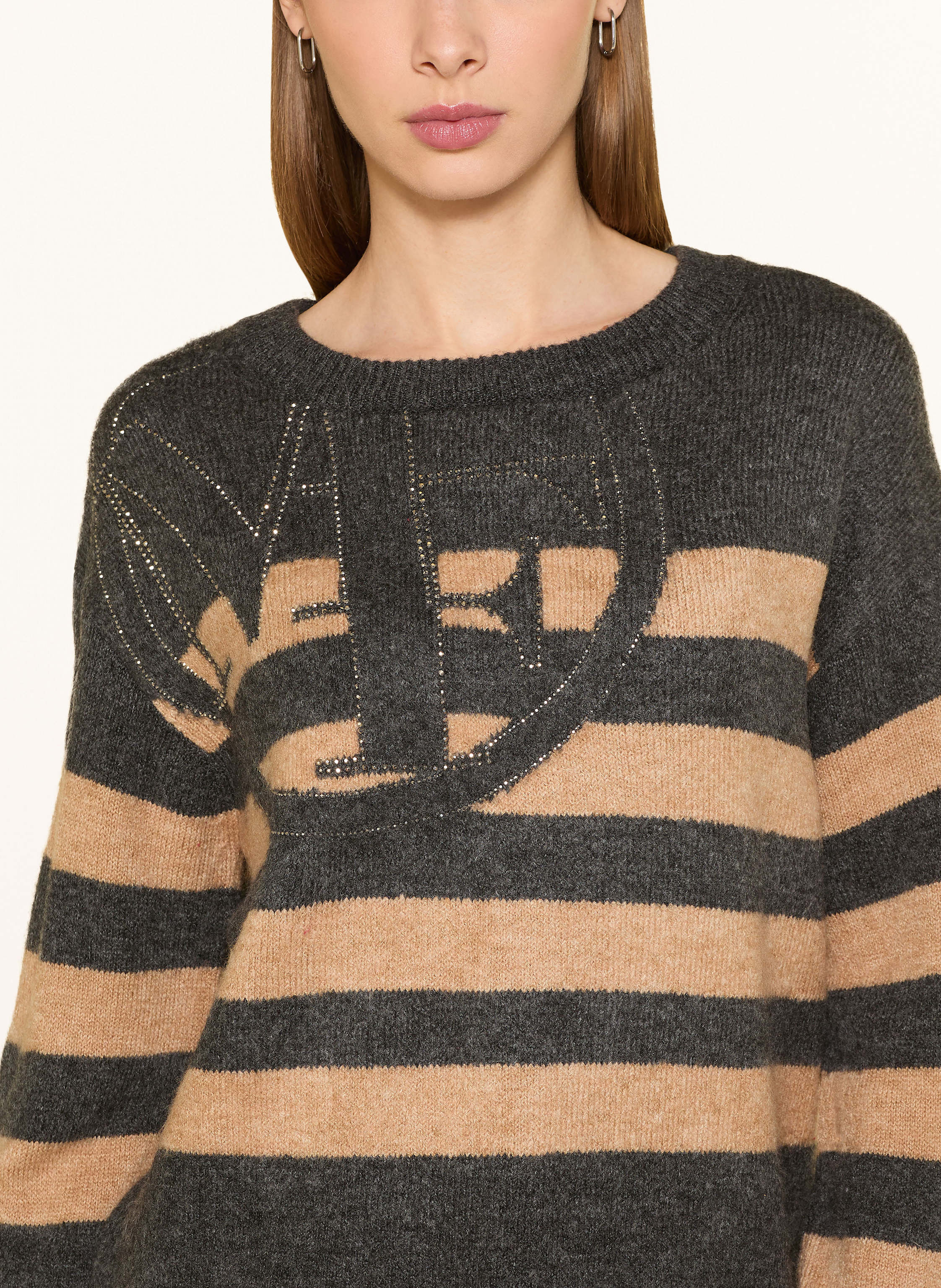 Thumbnail - Monari Pullover Mit Schmucksteinen grau